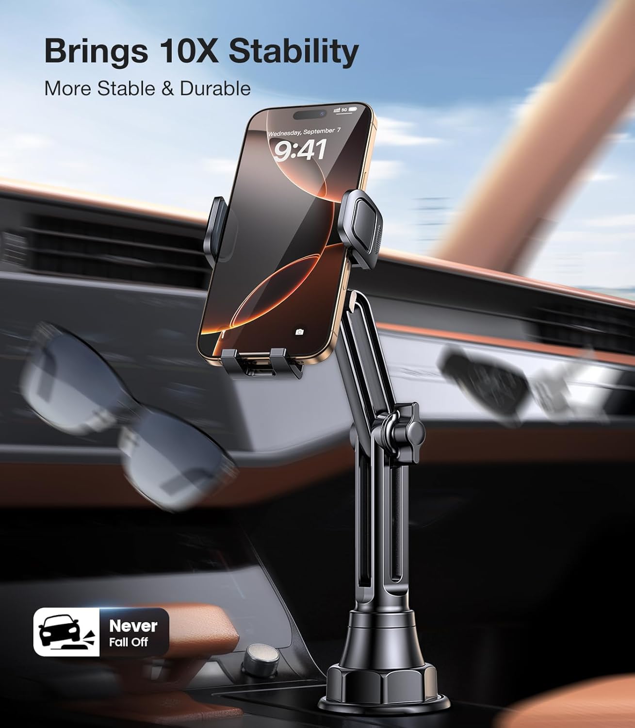 Coolpow Cup Holder Phone Holder for Car Phone Holder Cup Holder Phone MountUltra Stable & Never ShakePhone Holders