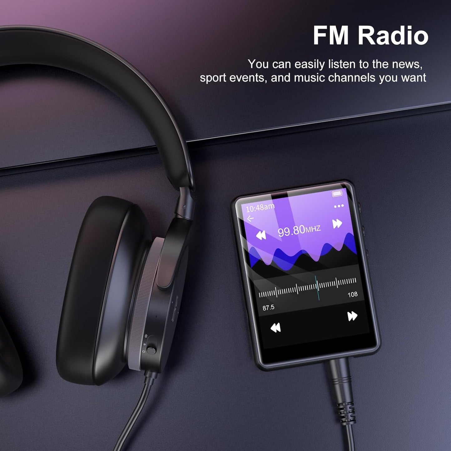 SWOFY MP3 5.3 64GB Mp3 2.4" 512GB Player Bluetooth - Music Player with Touch Screen, Portable Digital Audio Player