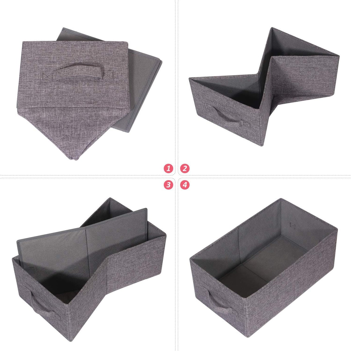 TENABORT Closet Organizer Bins - Set of 3 Fabric Storage Baskets with Handles for Home & Office