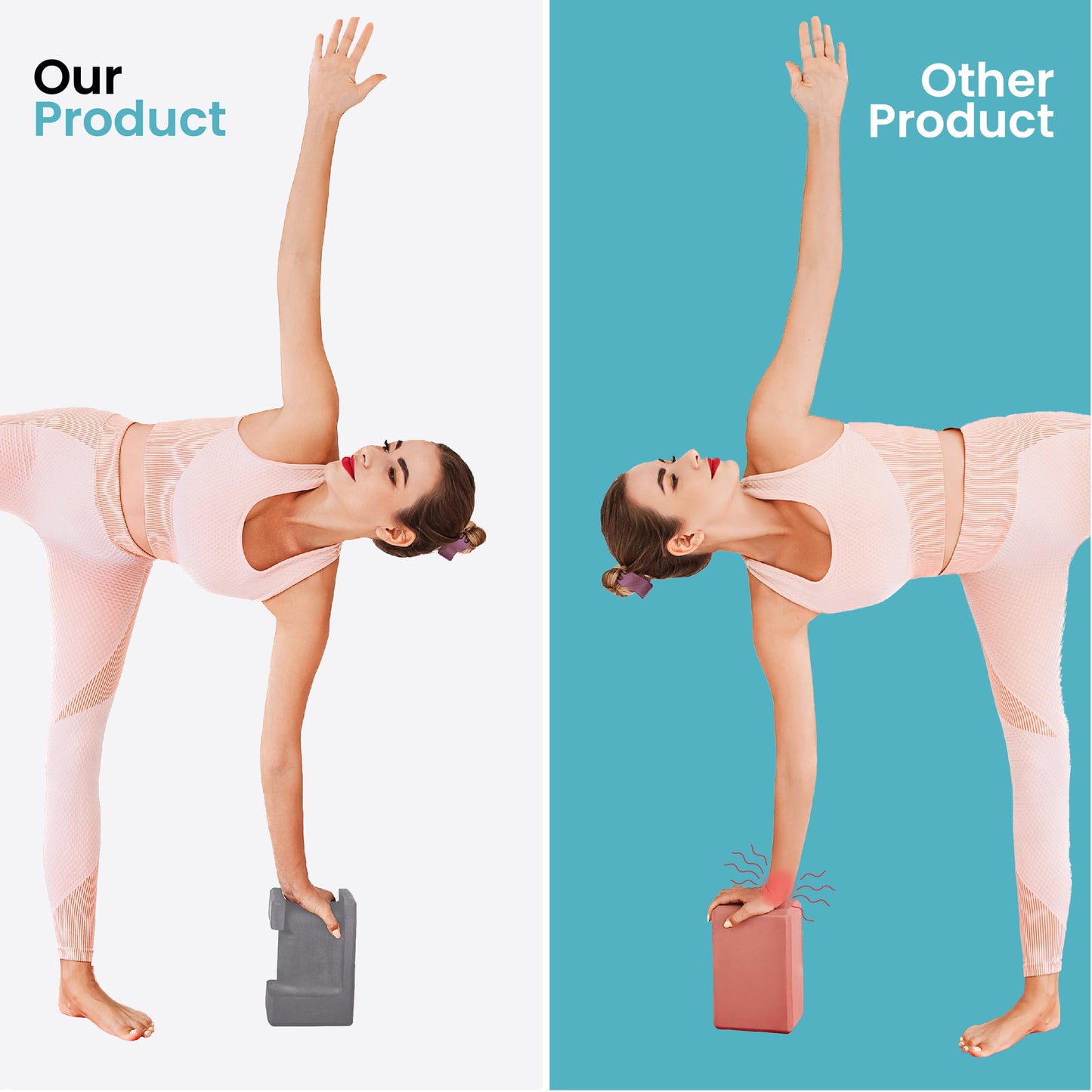 Lumia Wellness Ergo Yoga Blocks, Relieve Wrist Pain, Improve Comfort and Grip, Contoured Design, Pilates Exercise Balance & Stretching