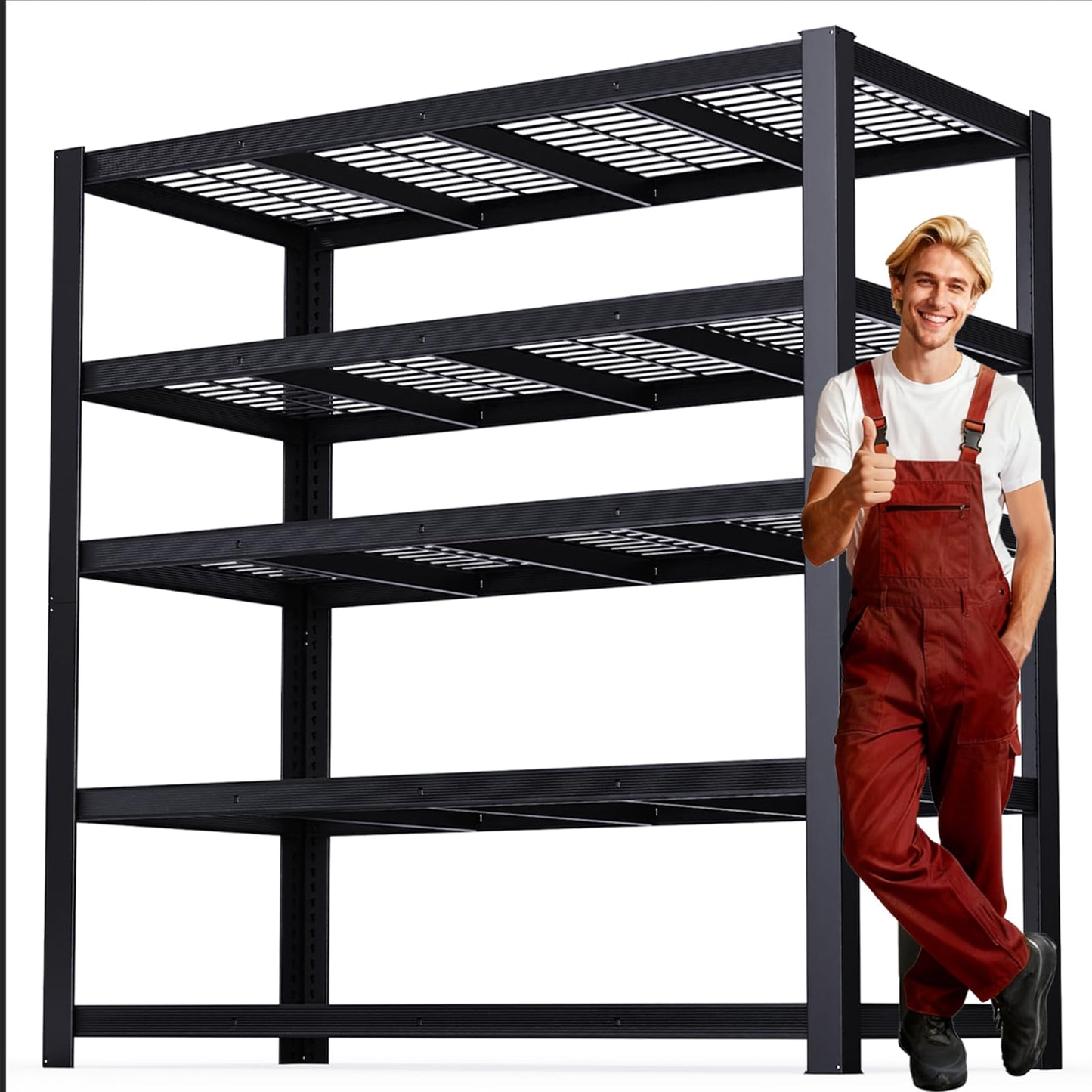 ZEUKMXOO Heavy Duty Garage Shelving,5-Tier Storage Shelves(84" Hx24 Dx55 W),3050LBS Capacity Industrial Shelving Units and Storage,Adjustable Shelving Unit for Garage,Warehouse,Basement