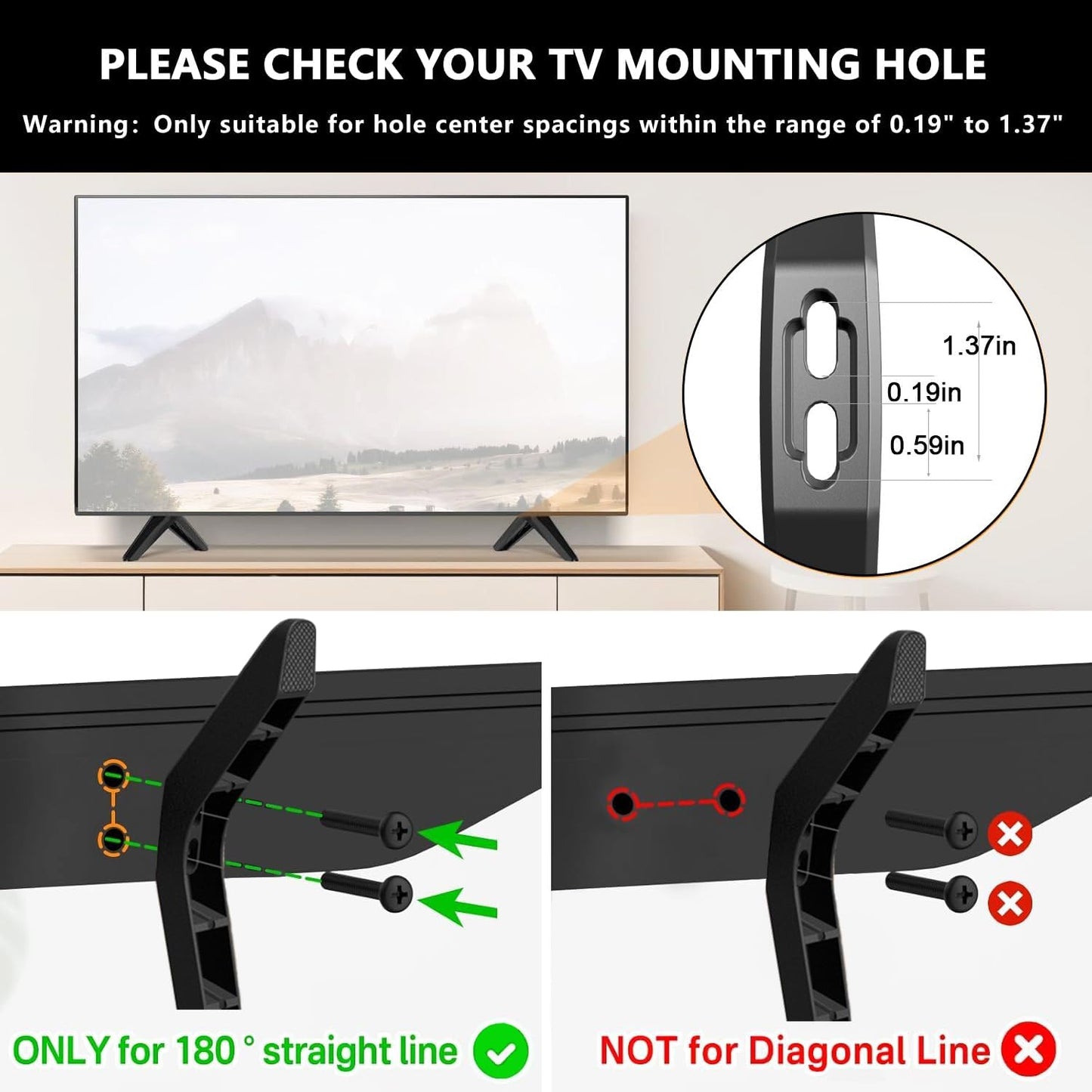 32-80in) Metal Base Stand for TCL Smart Tvs,TV Replacement feet - Fit for Select Models for Samsung, Hisense, Roku,LG