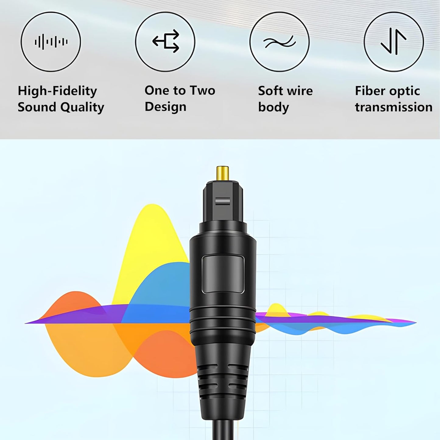 1 2 Cable,1 2 1M MAYWILLA in Out Toslink Digital Optical Splitter Adapter Male Input Male Output Digital Fiber Optic