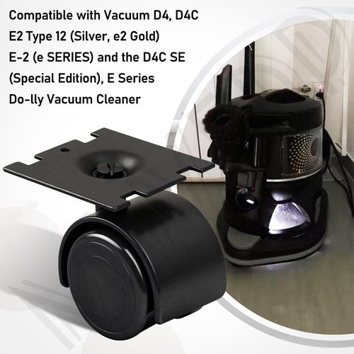 MWEDP 40 mm Wheel/Plate Assembly Compatible with Vacuum D4 D4C SE E E2 Series Vacuum Cleaner Cart Castor Wheels (4 Pack)
