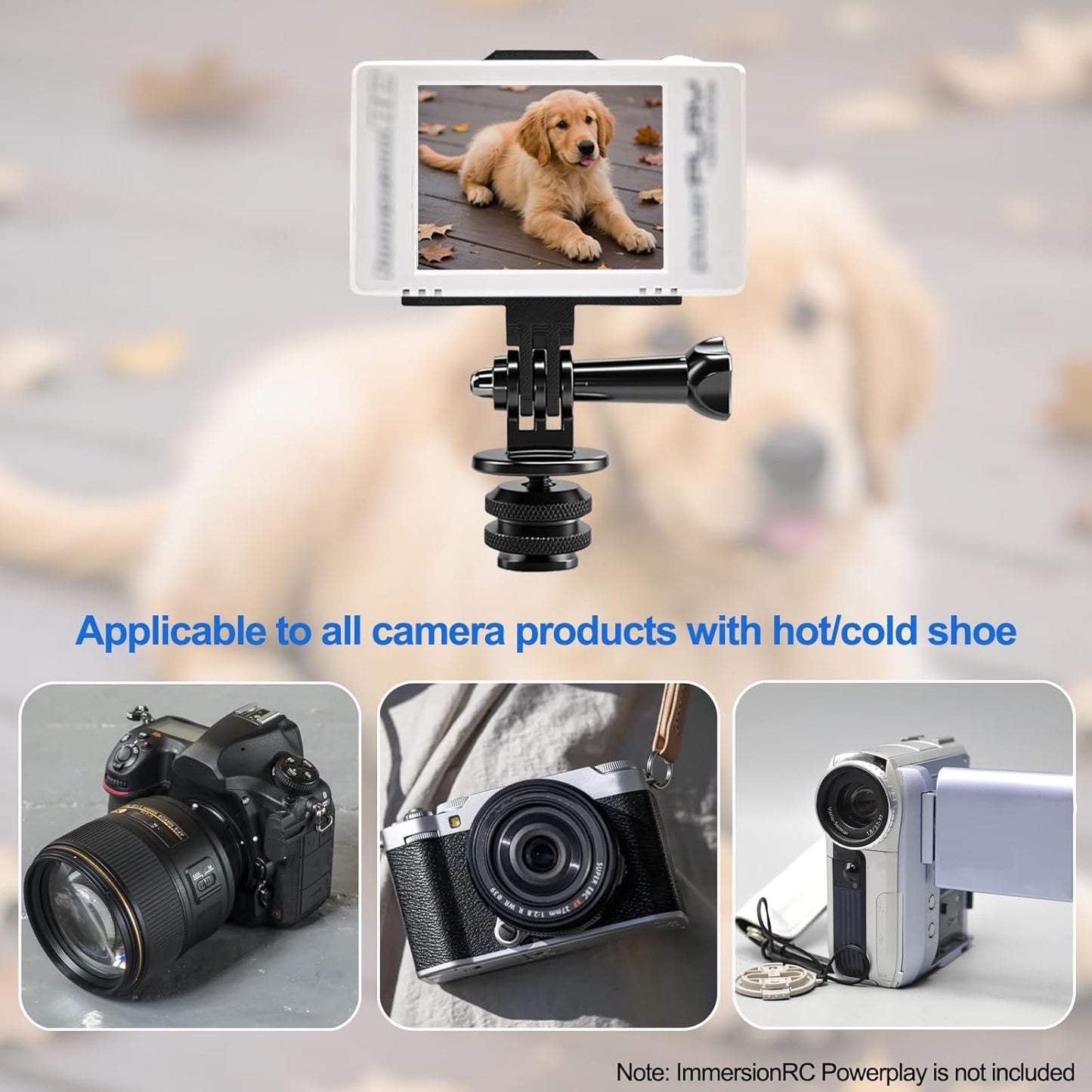 Auxazalux ImmersionRC Hot Shoe Bracket Cold Shoe Mount for Powerplay, Suitable for Any DSLR, Mirrorless Camera