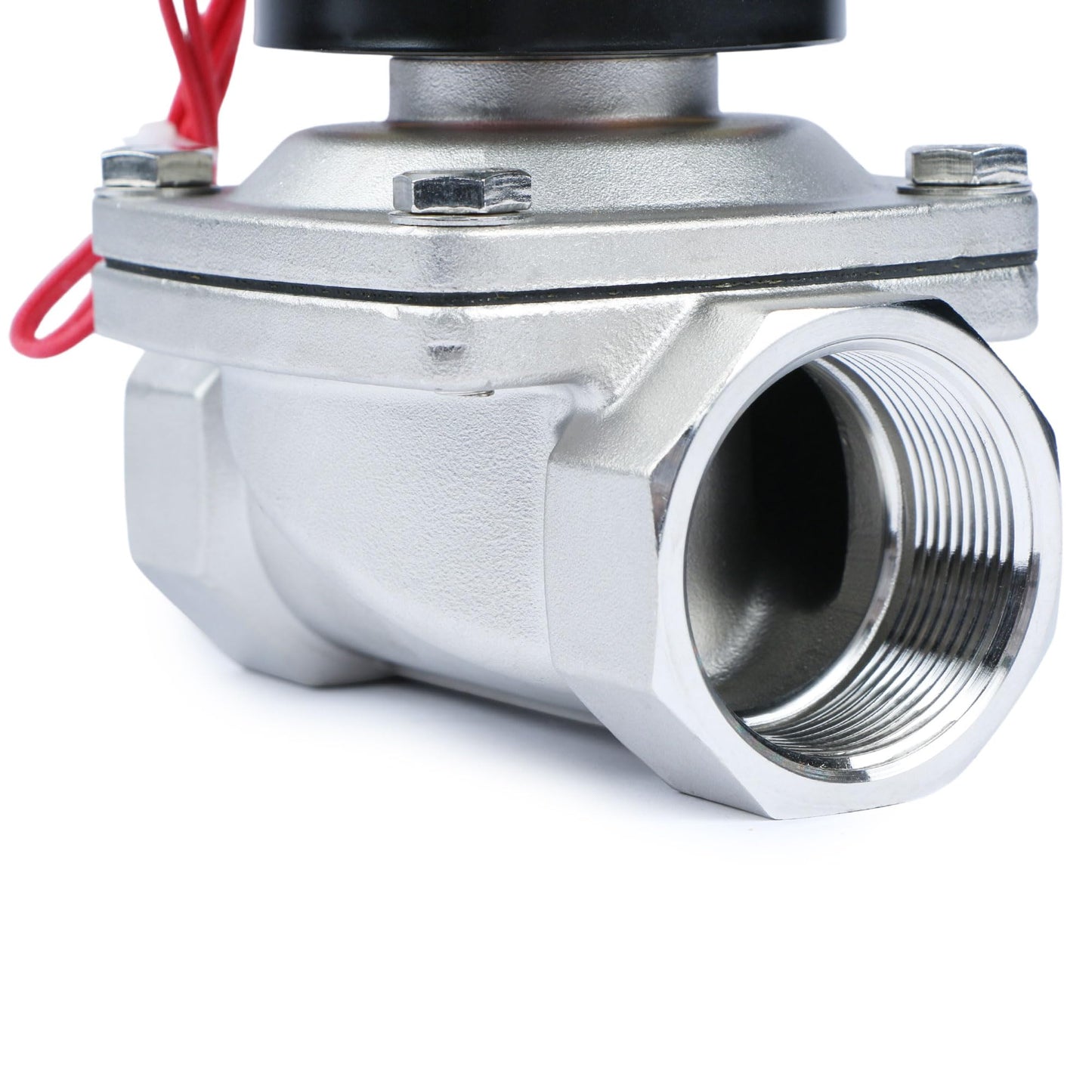 U.S. Solid 1-1/2" Solenoid Valve - 12V DC Stainless Steel Electric Solenoid Valve, Normally Closed, Viton Seal