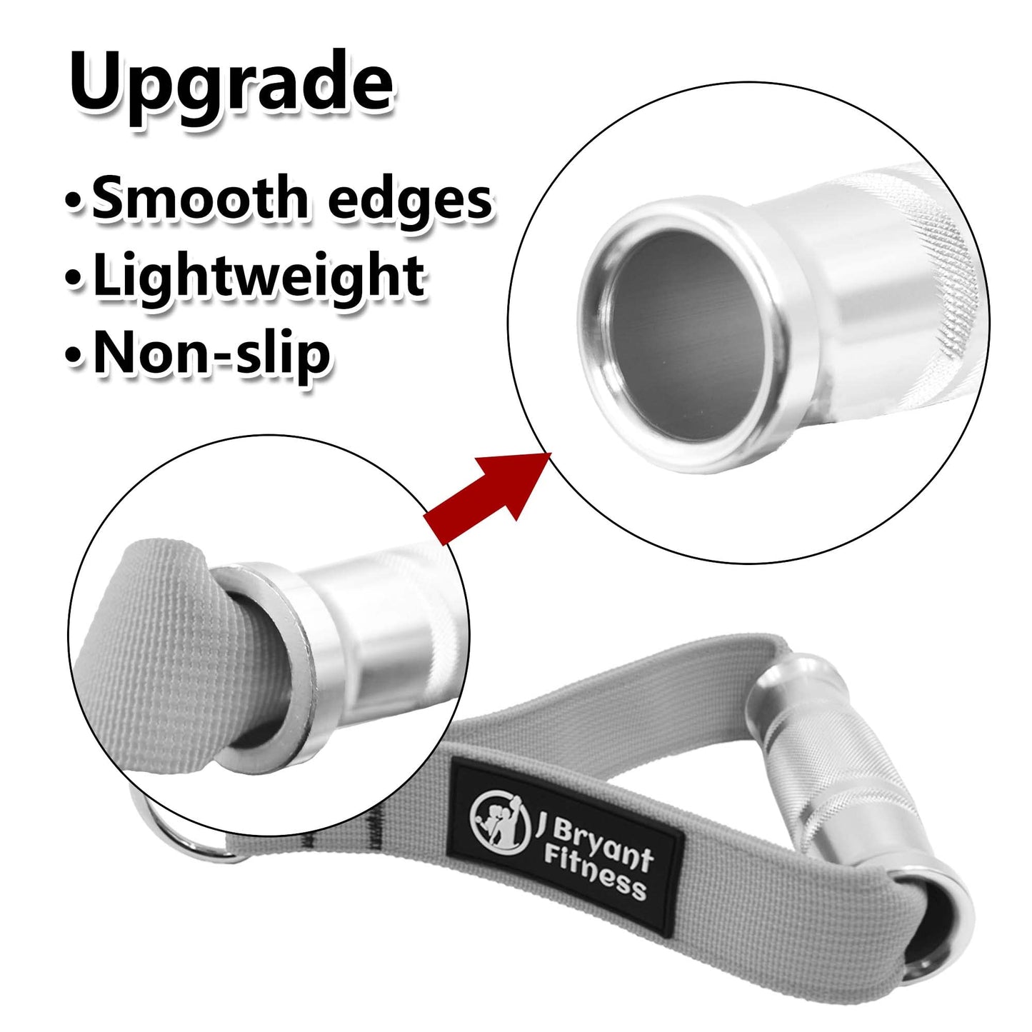 J Bryant Fitness Metal Gym Handles for Cable Machine Attachment Heavy Duty Aluminum Alloy Handle Grips Durable Workout Handles for Resistance Bands Pulley LAT Pulldown System