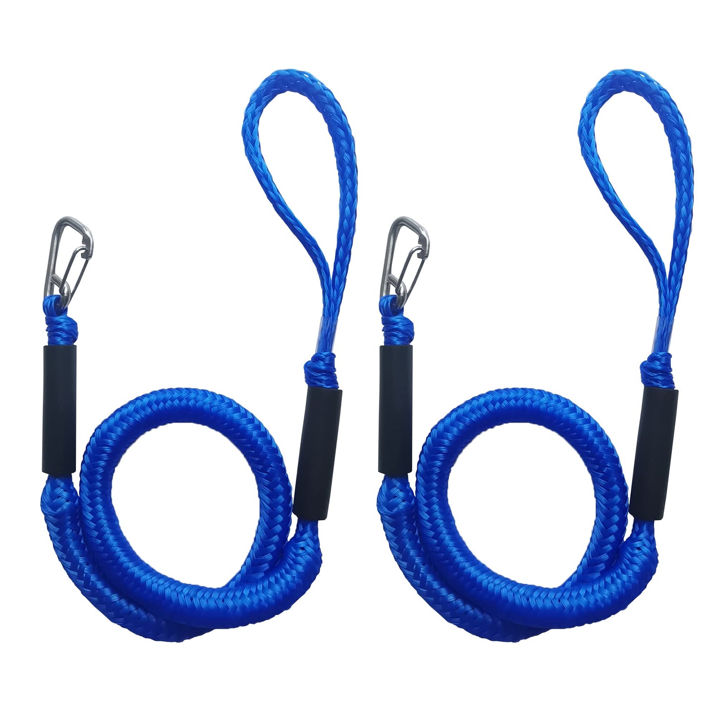 ZRSCHYG Bungee Dock Lines for Boats – Single Hook Heavy-Duty Elastic Anchor Rope – Secure Boat Dock Lines, Potoon Mooring & PWC Tie Downs (Blue, 4 FT)