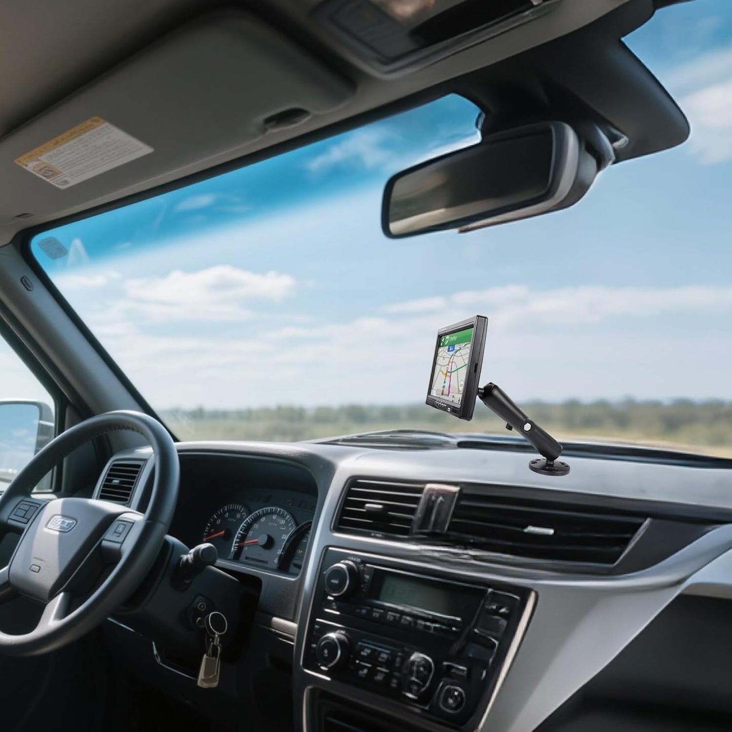 Leenconghui 5.9" 17-25mm (5/8"-1") Heavy-Duty GPS & Phone Mount Holder with Long Arm - Universal Ball Adapter/T-Bolt