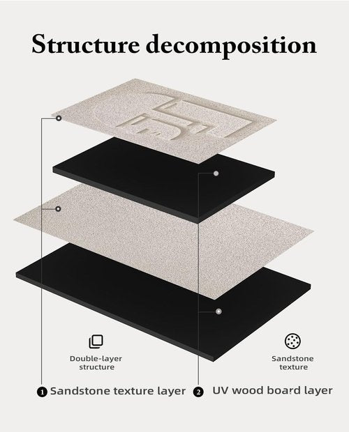 Azartslr Abstract Textured Wall Art - Modern Black & White Sandstone Decor | 3-Piece Geometric Set for Living Room & Bedroom