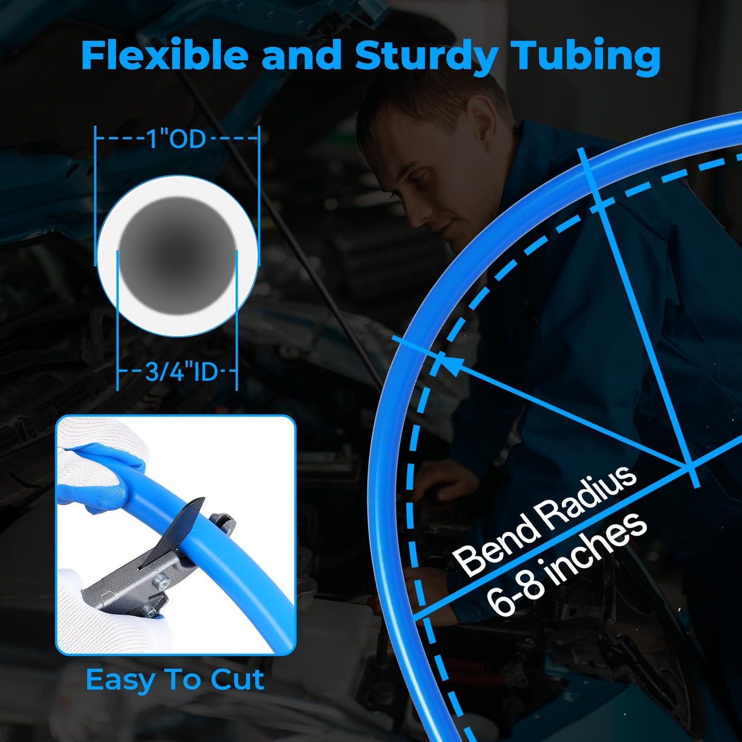 Shop Air line kit 3/4"×100'&200'&300' HDPE-Aluminum-HDPE Air Tubing Compressed Air Line Kit for Air Compressor Accessories Leak Proof&Easy to Install Compressed Air Piping System for Garage