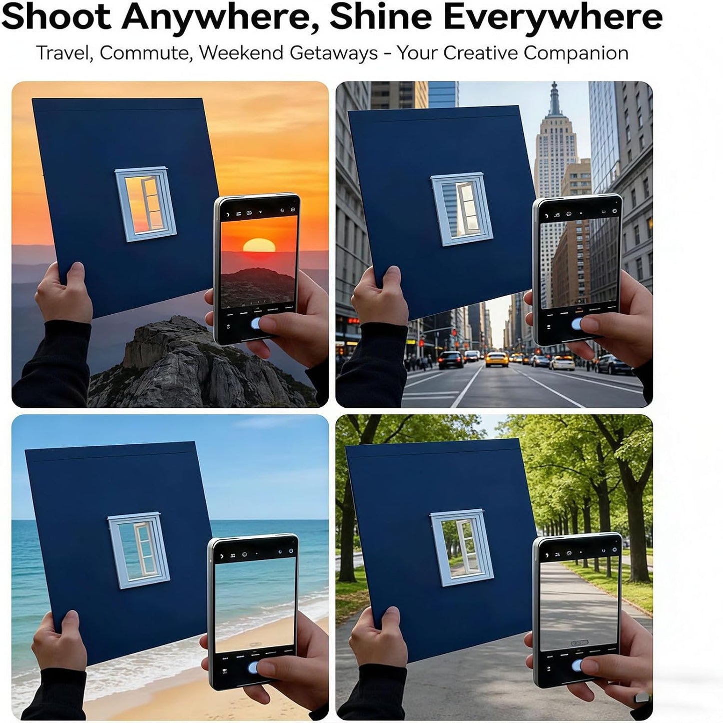 Generic 2026 (1PCS) New Creative Window Props, Portable Creative Window Frame Photography Props, Travel Photos