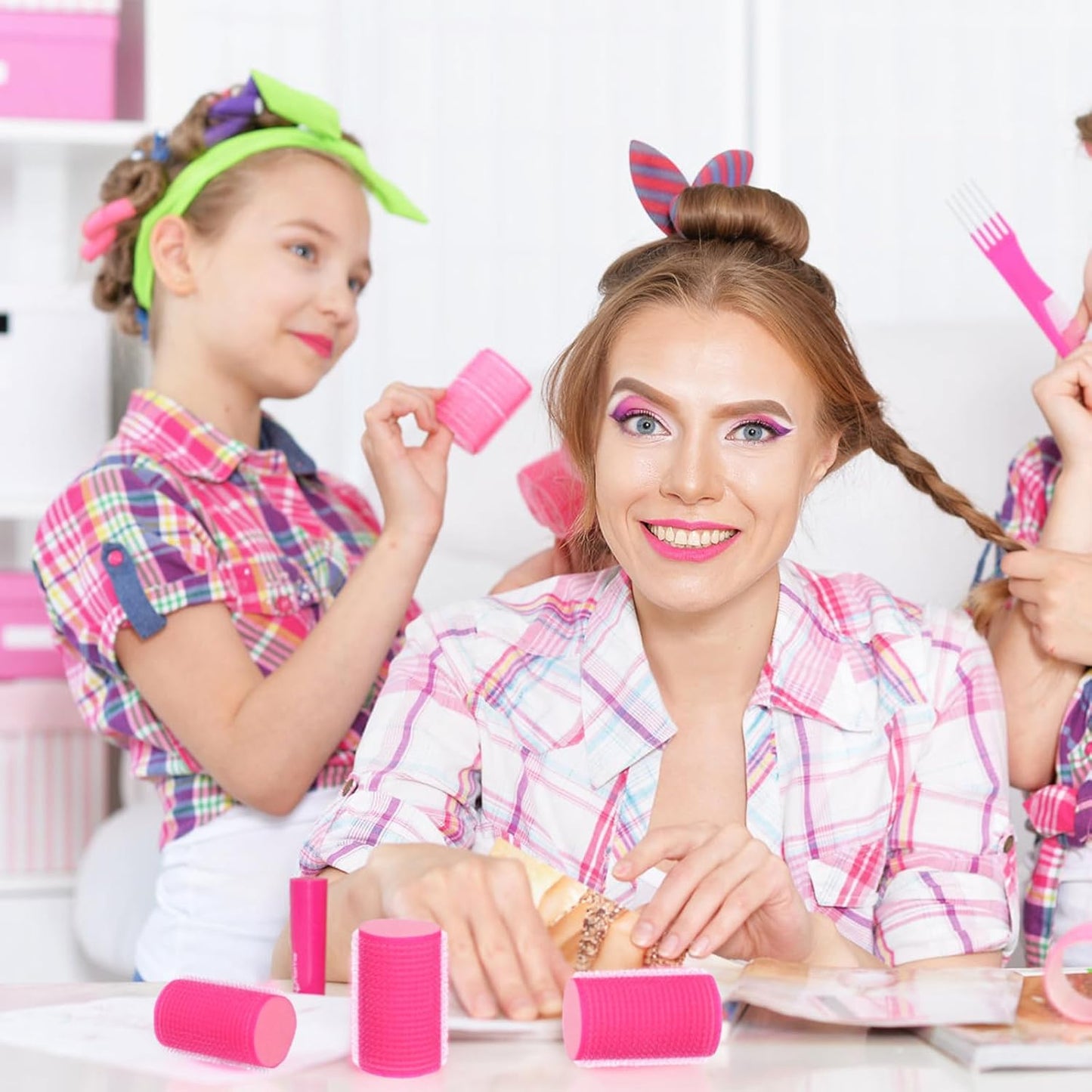 Uonlytech Hair Roller Set - 8pcs Self Grip Foam Curlers for Women & Girls | Perfect for Bangs