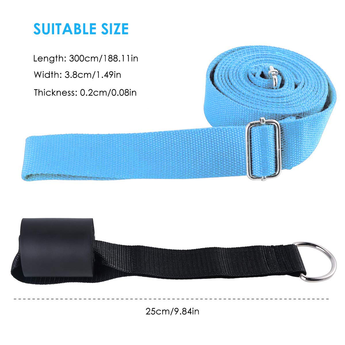 Leg Stretcher, Door Flexibility & Stretching Leg Strap - Great for Ballet Cheer Dance Gymnastics or ANY Sport Leg Stretcher Door Flexibility Trainer Premium stretching equipment (light blue)