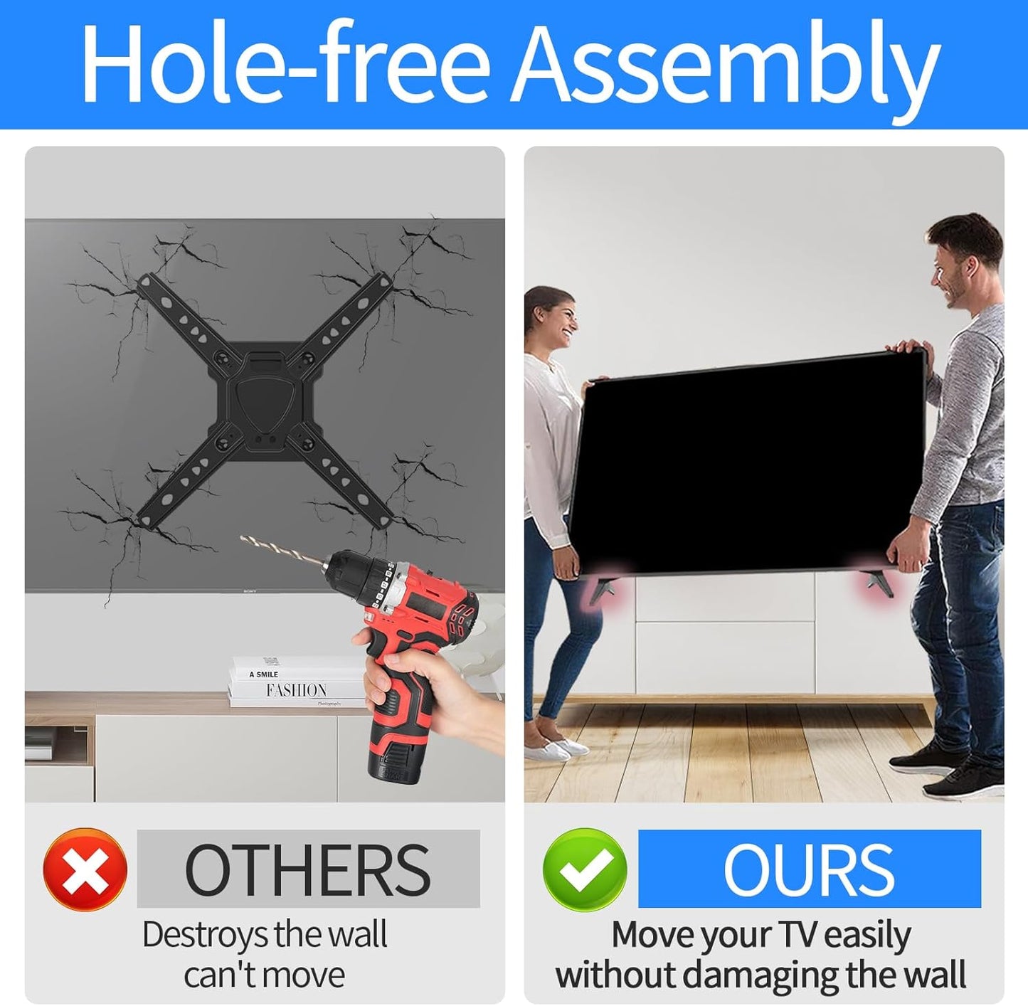 Qzanyee Life 49 50 55 Inch 55UK6500 55UM7300 55UN6900 55LJ5500UA 49UJ6300 49UK6300 49UN6900 50UM7300 for LG Tv Legs, TV