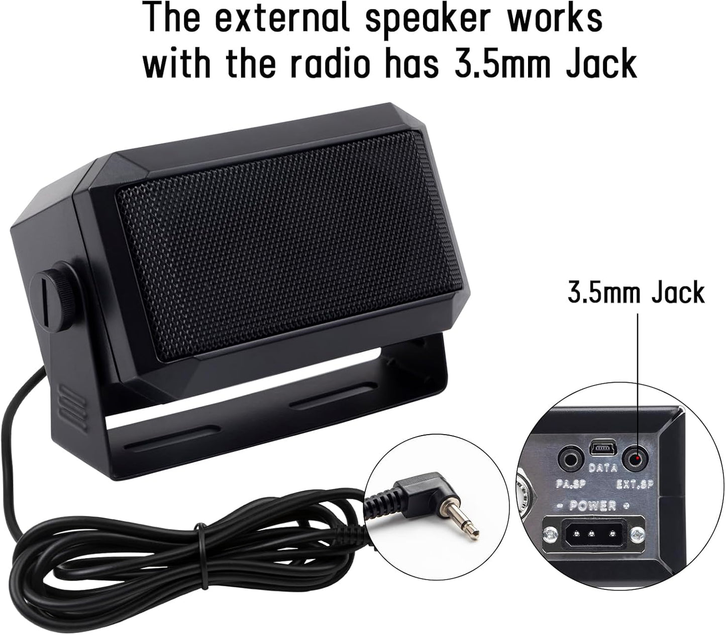 VECTORCOM 3.5mm 5W TRD550 Rectangular Plug External Speaker/CB Speaker for Ham Radio, CB and Scanners