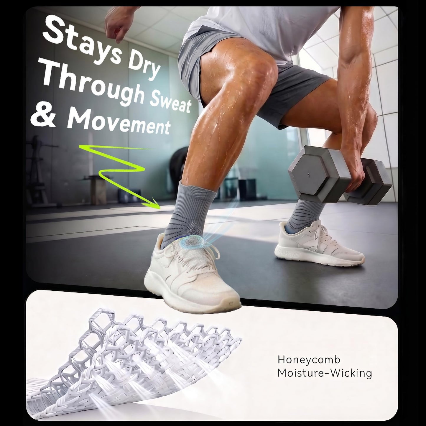 mqamex Compression socks men (US, Alpha, X-Large, Regular, Regular, 3 white)