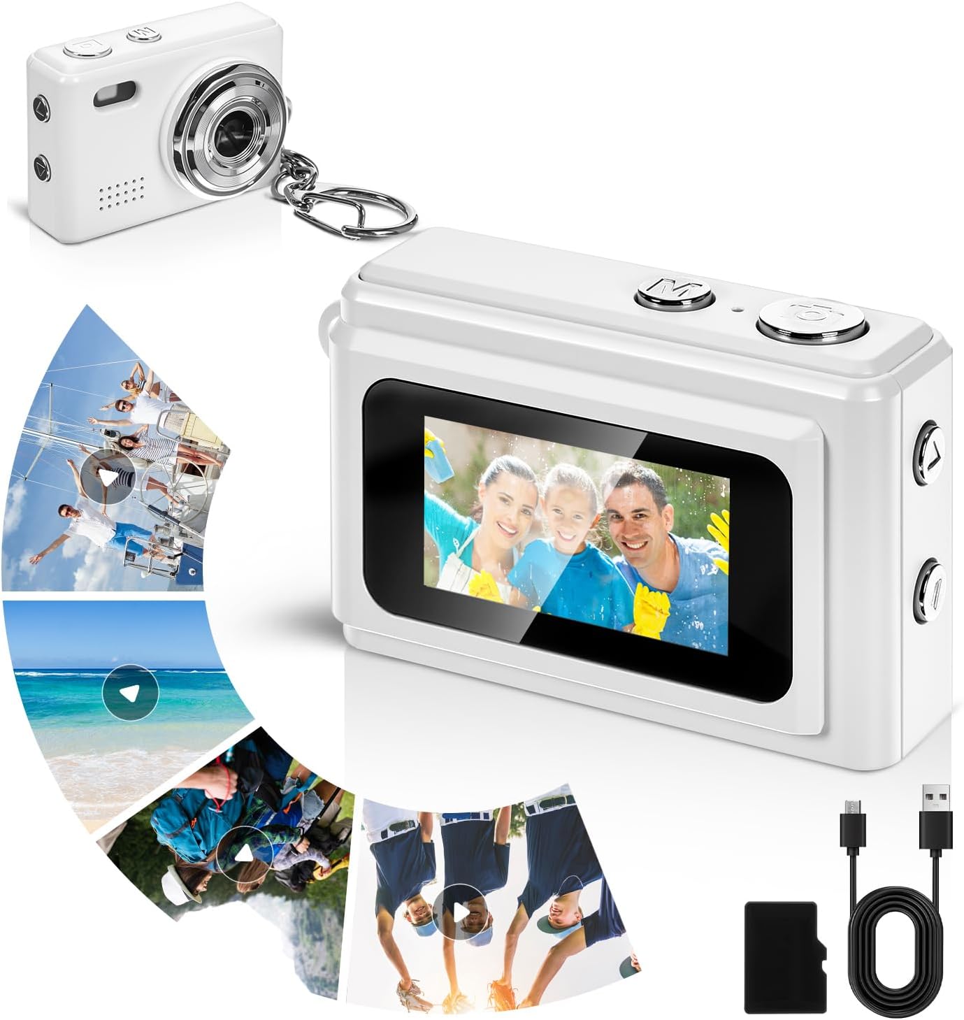 Relaxweex 1080p 100 Mini Digital Camera Keychain Small Portable Photo Video Camera Mins Battery Life Micro Camcorder