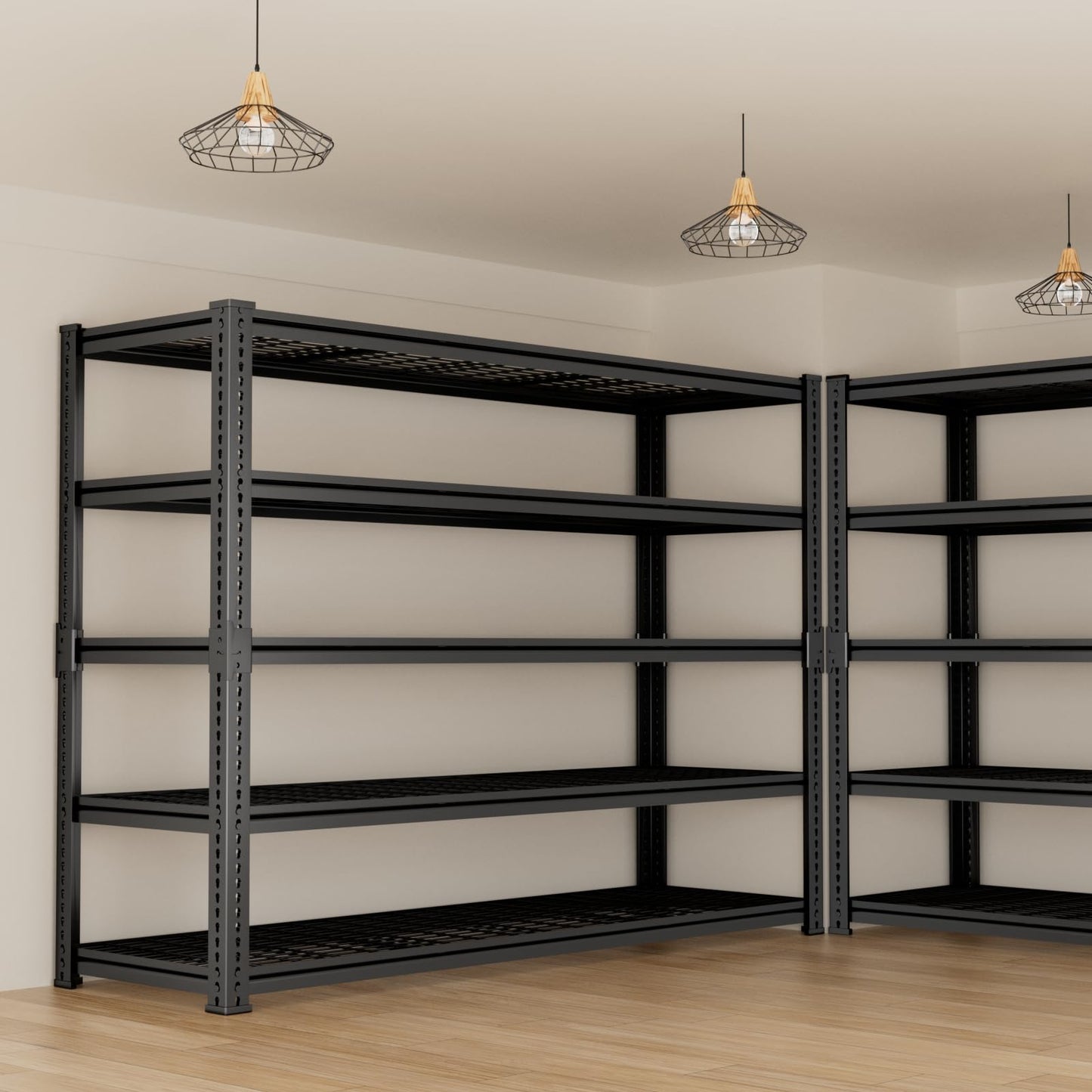 Storage Shelves, Garage Shelving Heavy Duty 3300 LBS Capacity, 55"L x 24"W x 78"H Adjustable Metal Shelving Organizer Wire Rack, 5 Tier Utility Shelf Unit for Pantry Closet Warehouse Organization