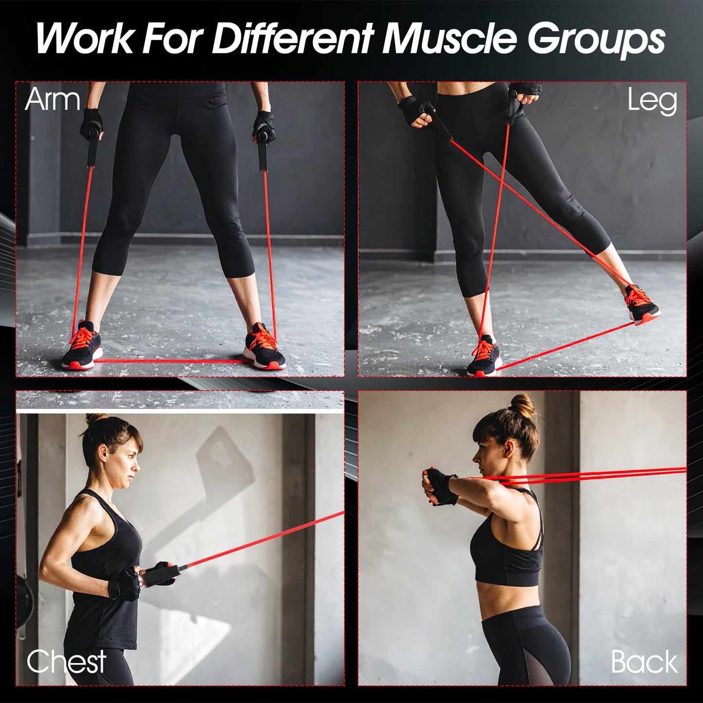 YBEATY 5PCS Resistance Bands with Handles 5-Level Stretch Exercise Pull Up Bands Physical Resistance Tube with Door Anchor for Men Women Muscle Toning Strength Training Home Workouts Fitness Pilates