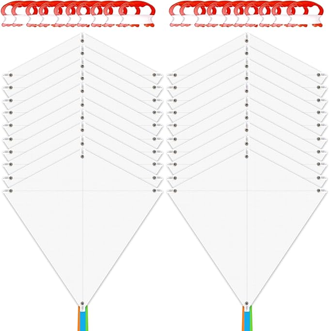 DIY Kites for Kids Kite Making Kit Bulk, Decorating Coloring Kite Party Pack,White Diamond Kite Kits