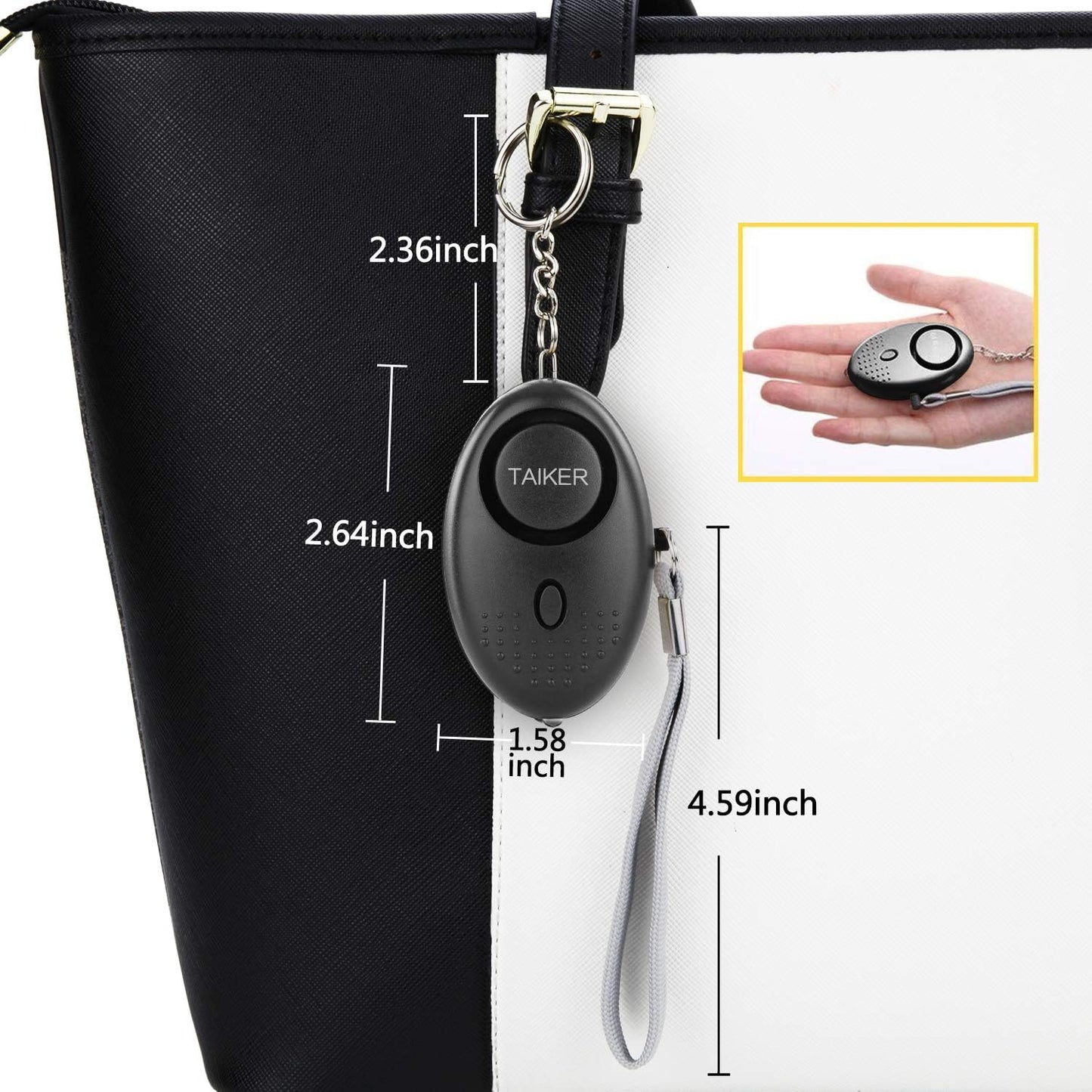 Taiker 140DB Elders-2 Pack Personal Alarm for Women Emergency Self-Defense Security Alarm Keychain with LED Light