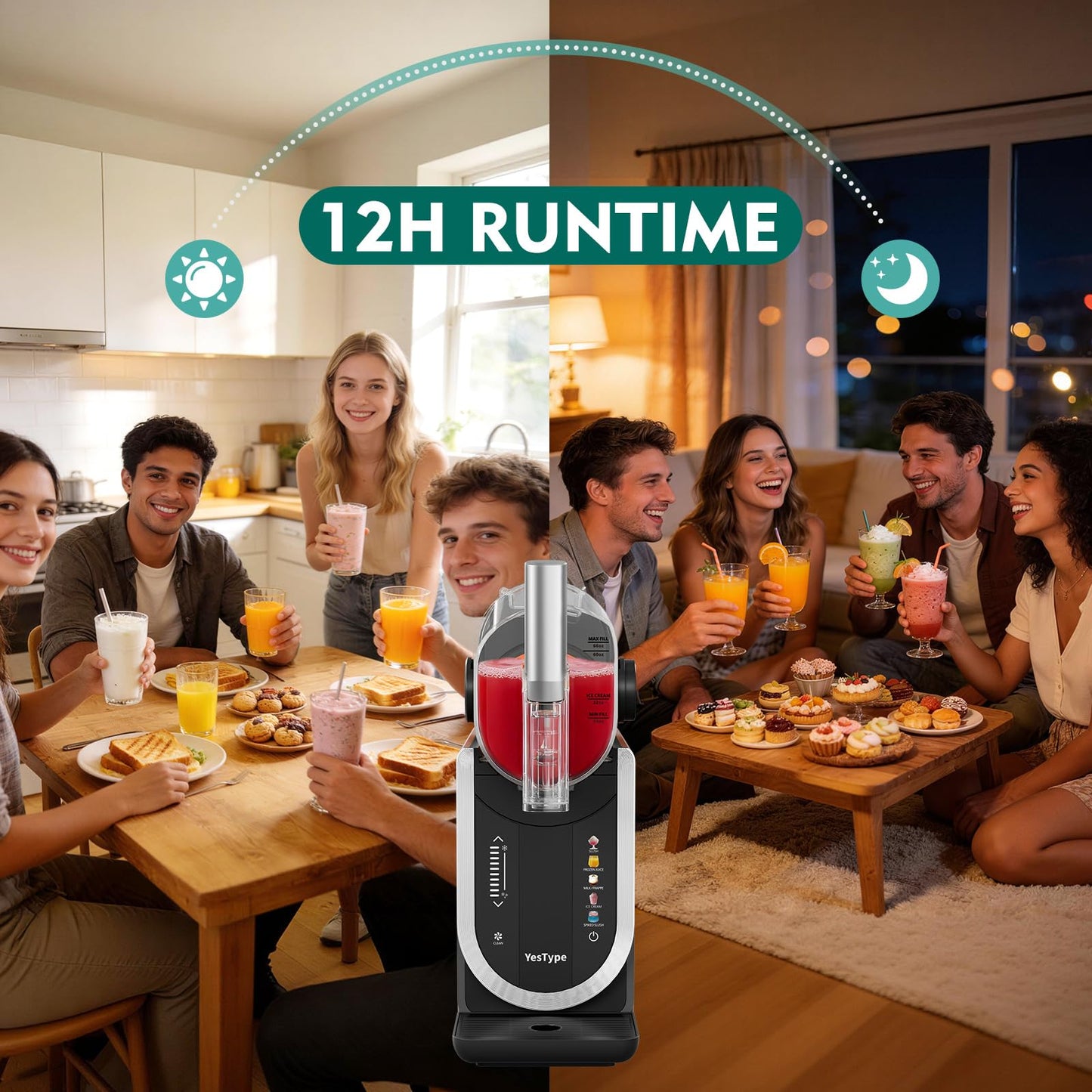 Slushie Machine No Ice Needed, Margarita Machine & Slushy Machine for Home, 5 Preset, Rapid Freezing, Self-Cleaning, 66oz Slushie Maker for Frappes, Spiked Slush, Ice Cream and More, Grey