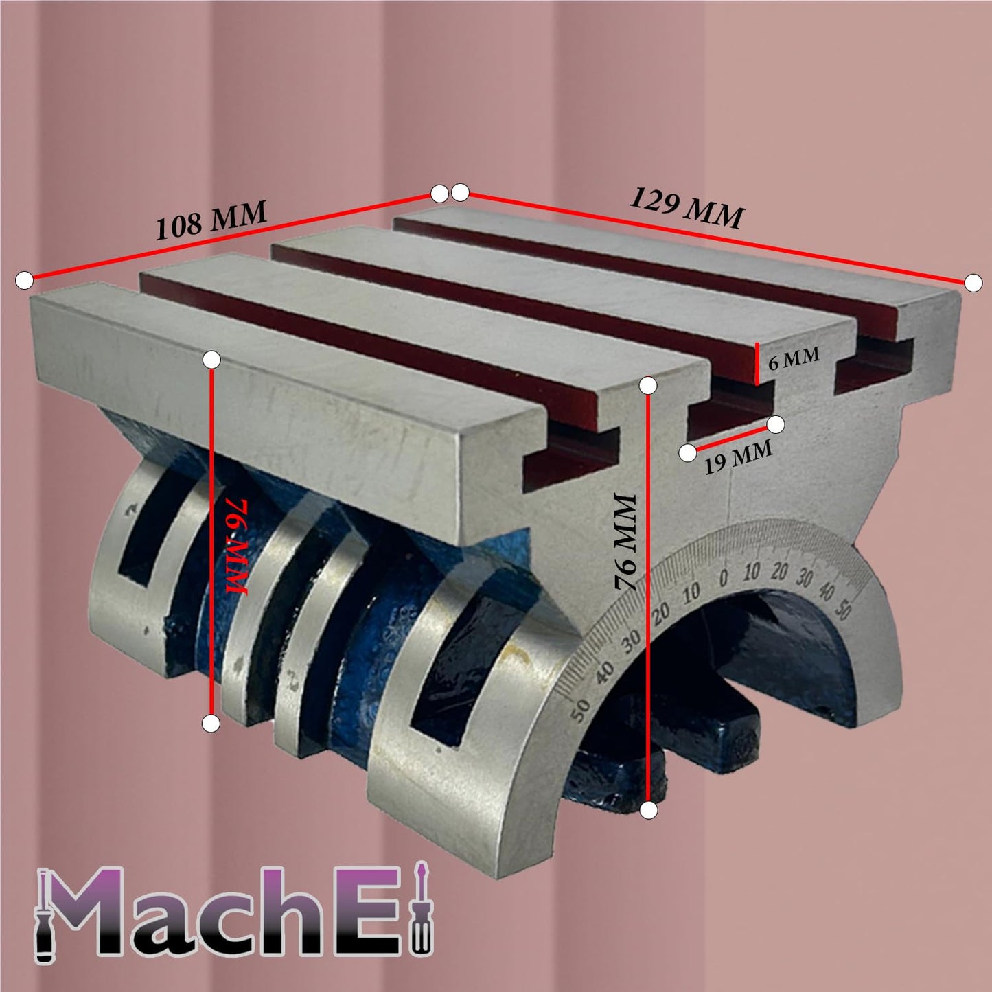 MachEl Tilting Table for Milling Machines - Precision Engineering Tool, 4" x 5" (100 x 125 mm)