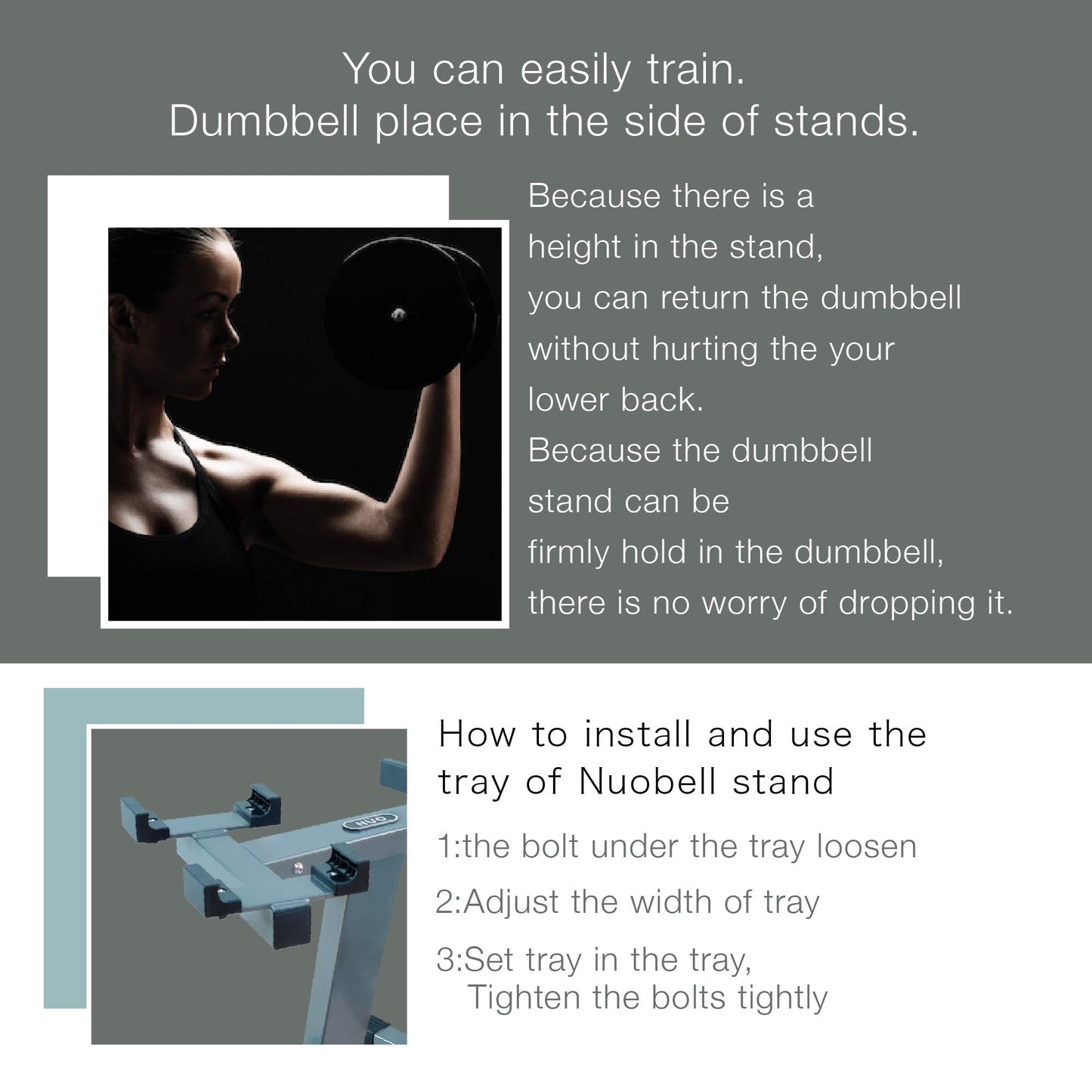 BodyTech x NUOBELL Collaboration Product, Adjustable Dumbbell Rack and Stand.Dumbell Rack for Nuobell Dumbbells only