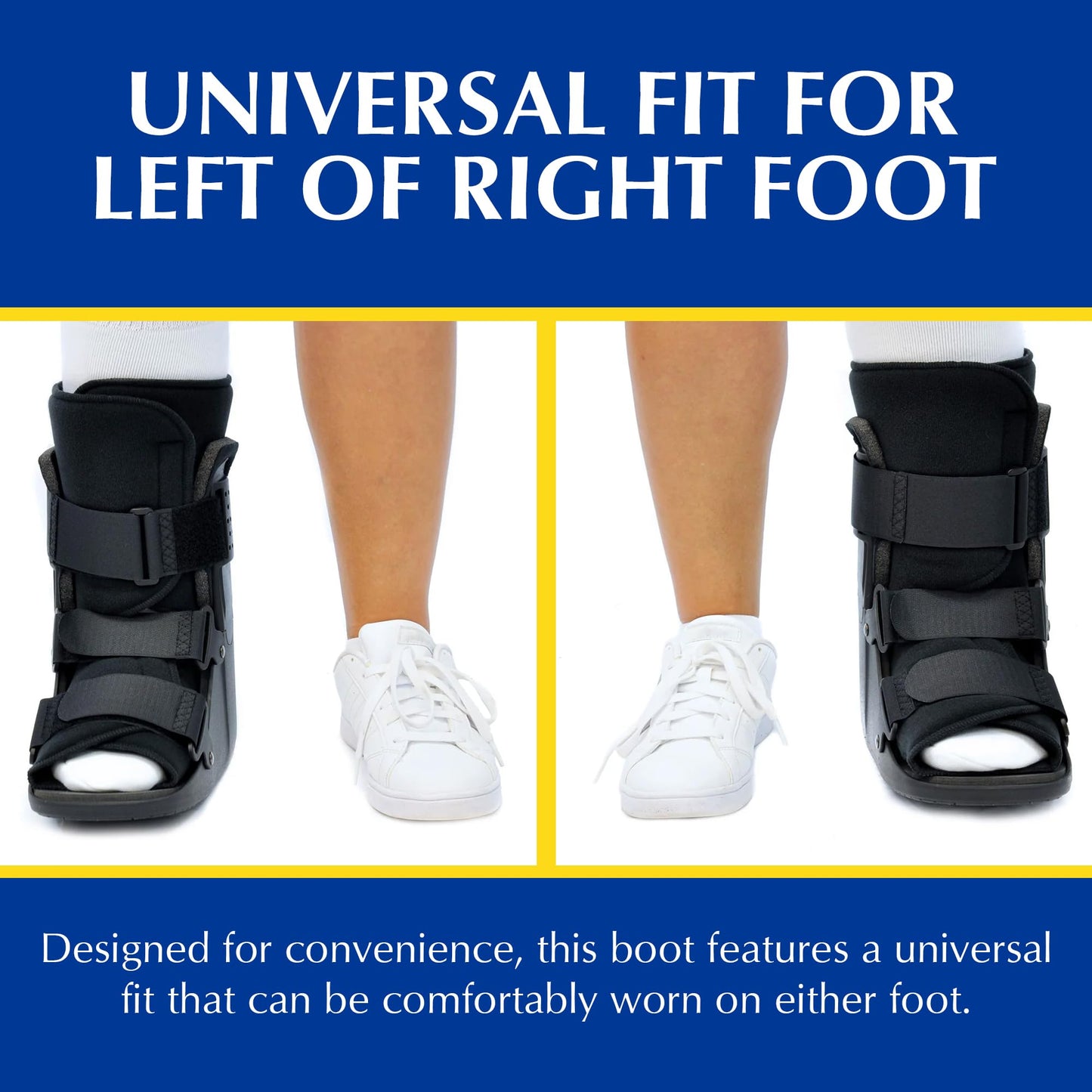 Brace Direct CAM Walker Fracture Boot Short - Lightweight Walking Boot for Foot & Ankle Injuries, Sprains & Stress Fractures - Doctor-Recommended (Men’s 7.5–10.5 / Women’s 8.5–11.5)