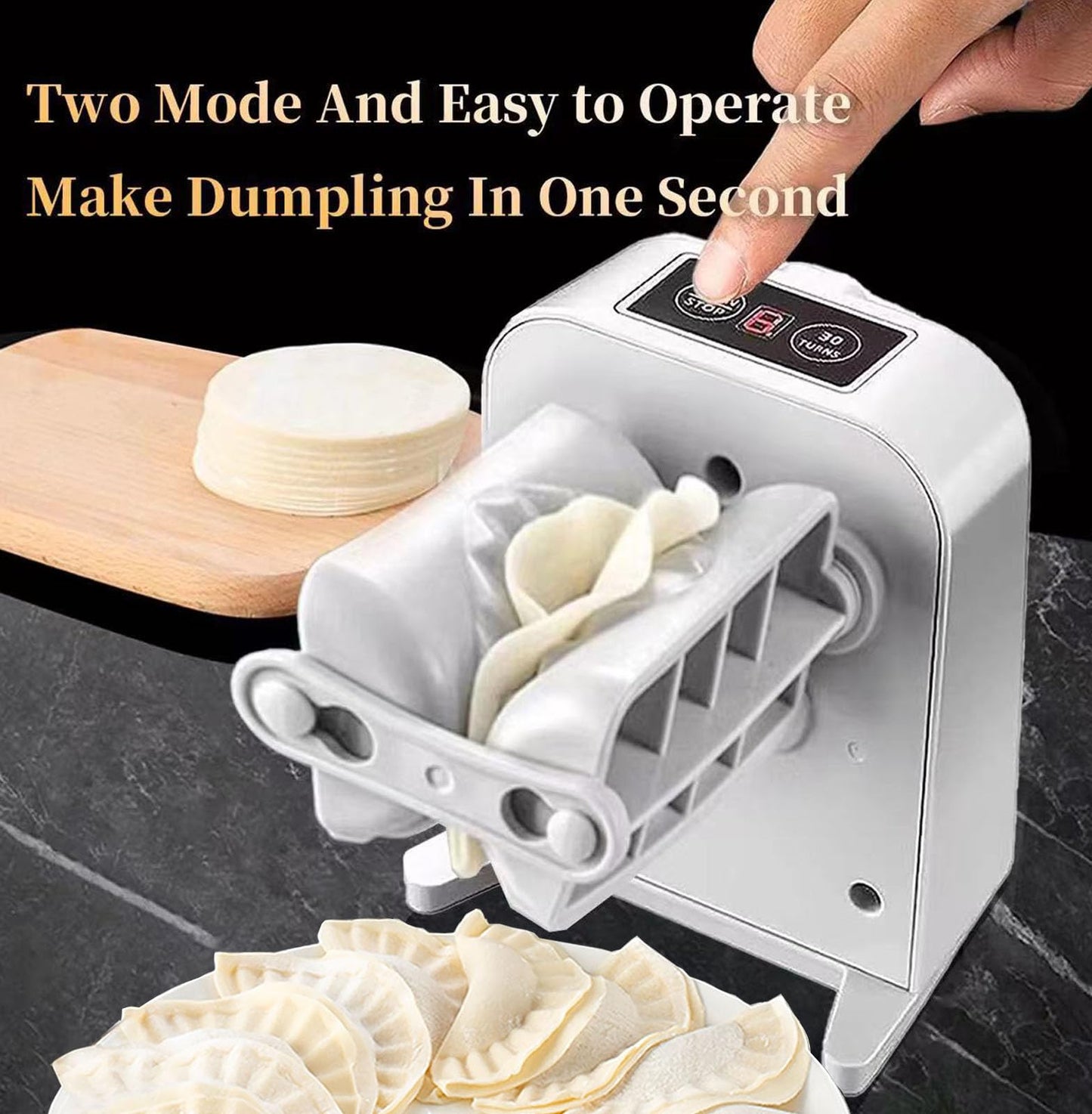 Electric Dumpling Maker Rechargeable Automatic Dumpling Maker Machine Mould 2 Modes,Household Easy Quick Dumpling Pierogi Maker Machine with Empanada Maker Press,Dough Cutter,Spoon