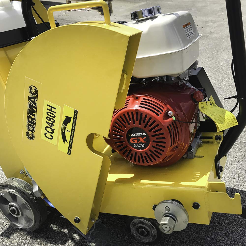 CORMAC CQ480H walk behind concrete floor saw max 20" blade gasoline engine GX390 and water tank INCLUDES 1 x 20" concrete blade