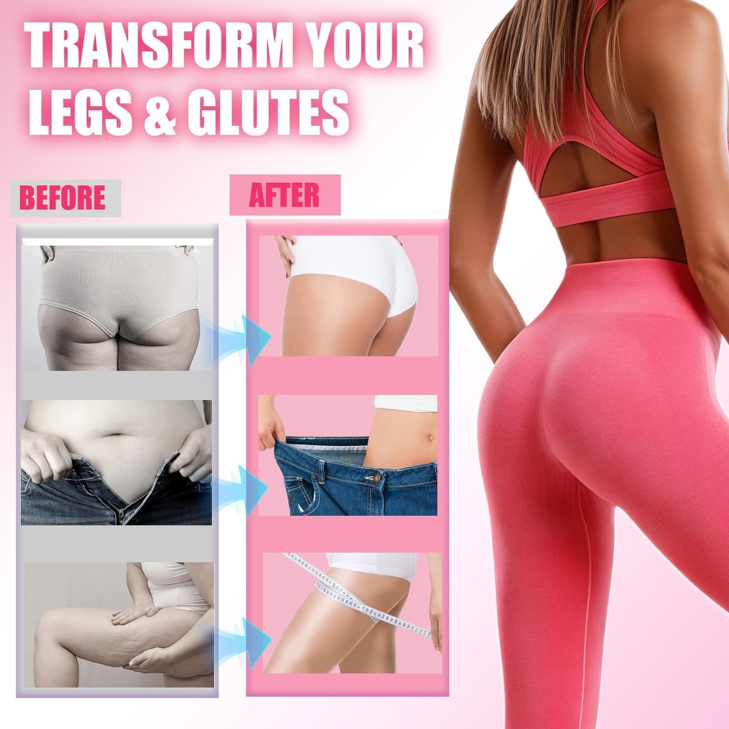 Ankle Resistance Bands with Cuffs (Pink Set)