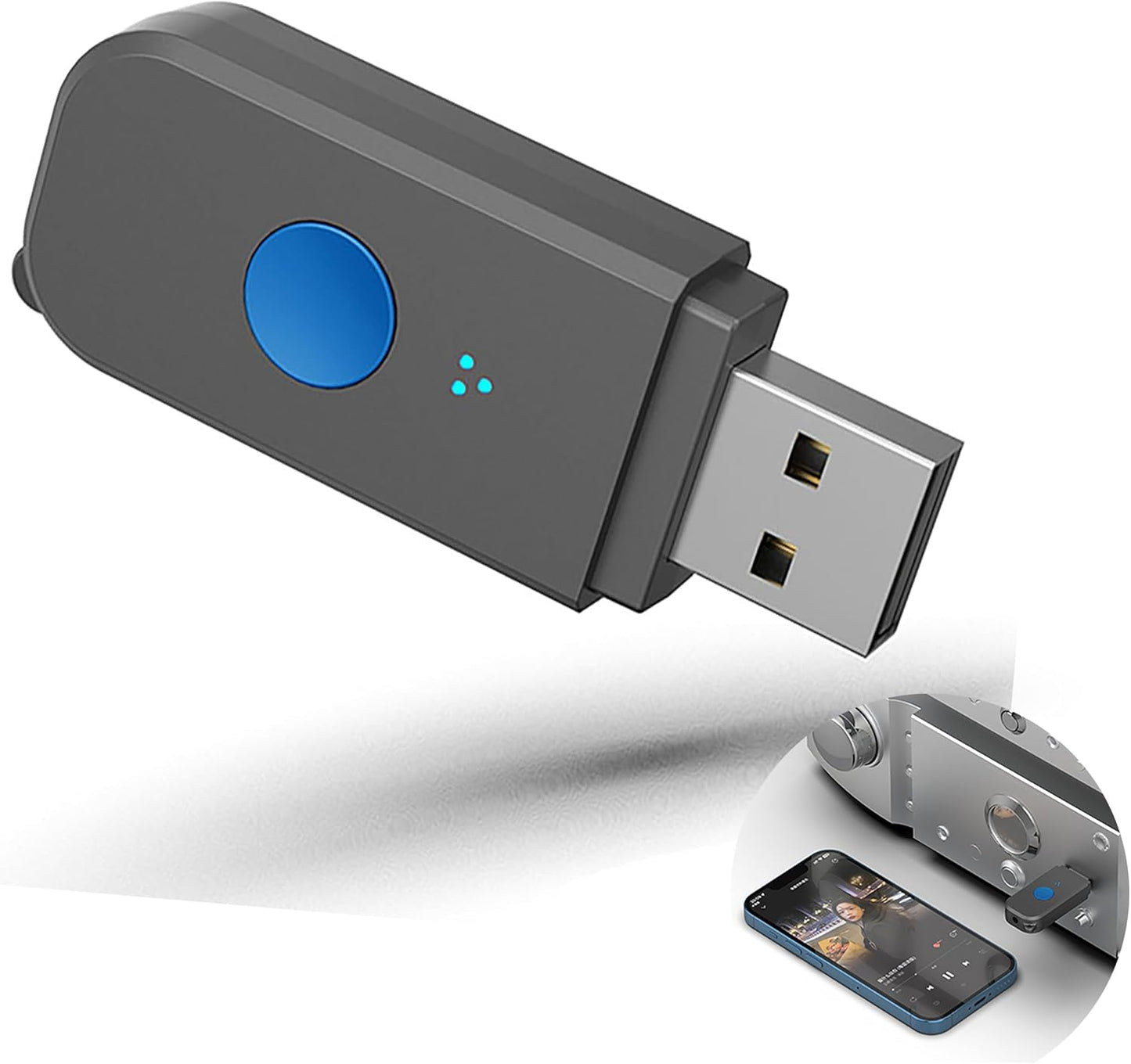 VONVOFF 5.3 USB Bluetooth Car Kit [Stronger Mics& Noise Cancellation] &[Plug-and-Play] Bluetooth Receiver Adapter