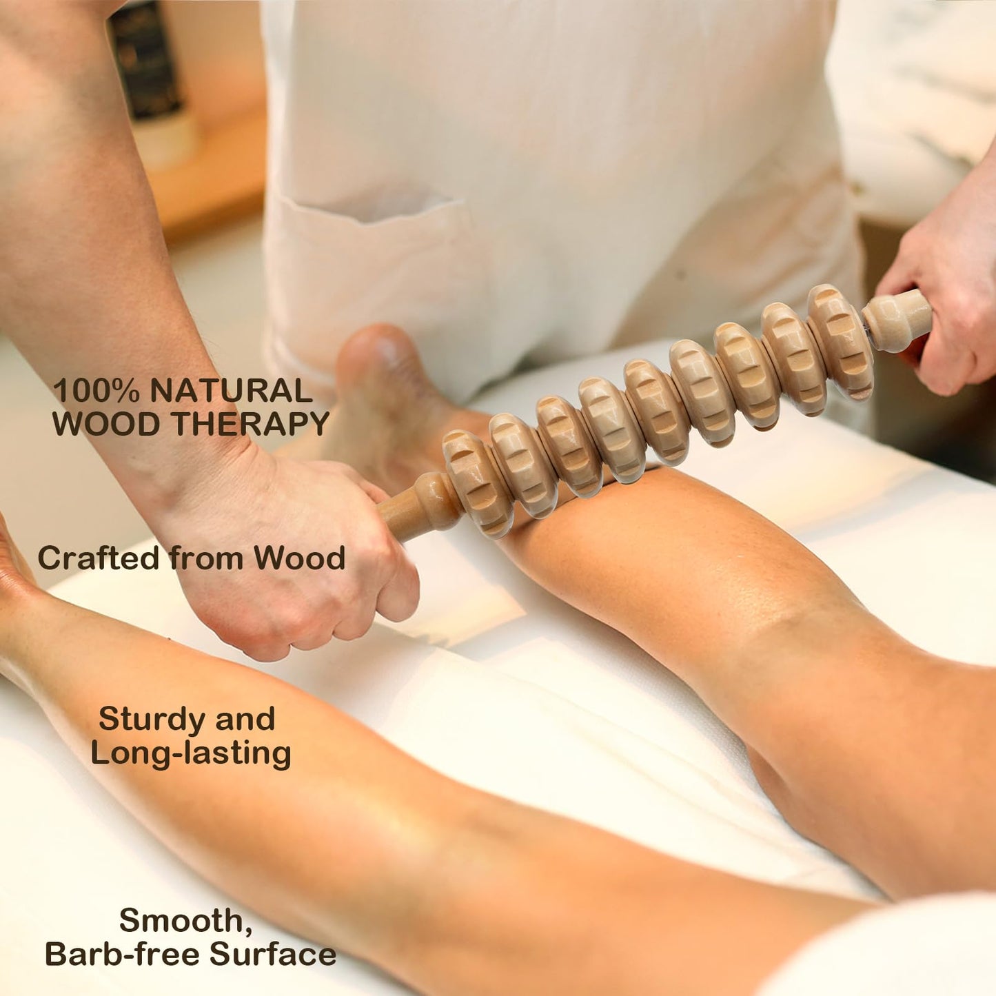 Wood Therapy Massage Tools for Body Sculpting & Cellulite Reduction – Manual Lymphatic Drainage Massager Roller Stick for Smooth Skin & Firming
