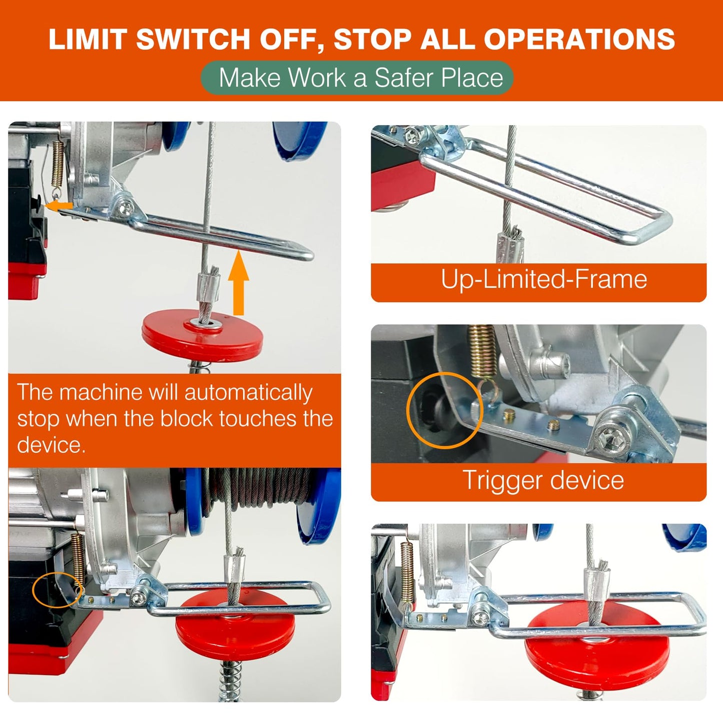 Dremvoist 880lbs Lift Electric Hoist,Wireless/Wired 2 in 1,110v Electric Hoist Winch,Electric Hoist with Remote Control,with 33/66FT Lifting Height,for Garage,Factories,Warehouses,Construction Site