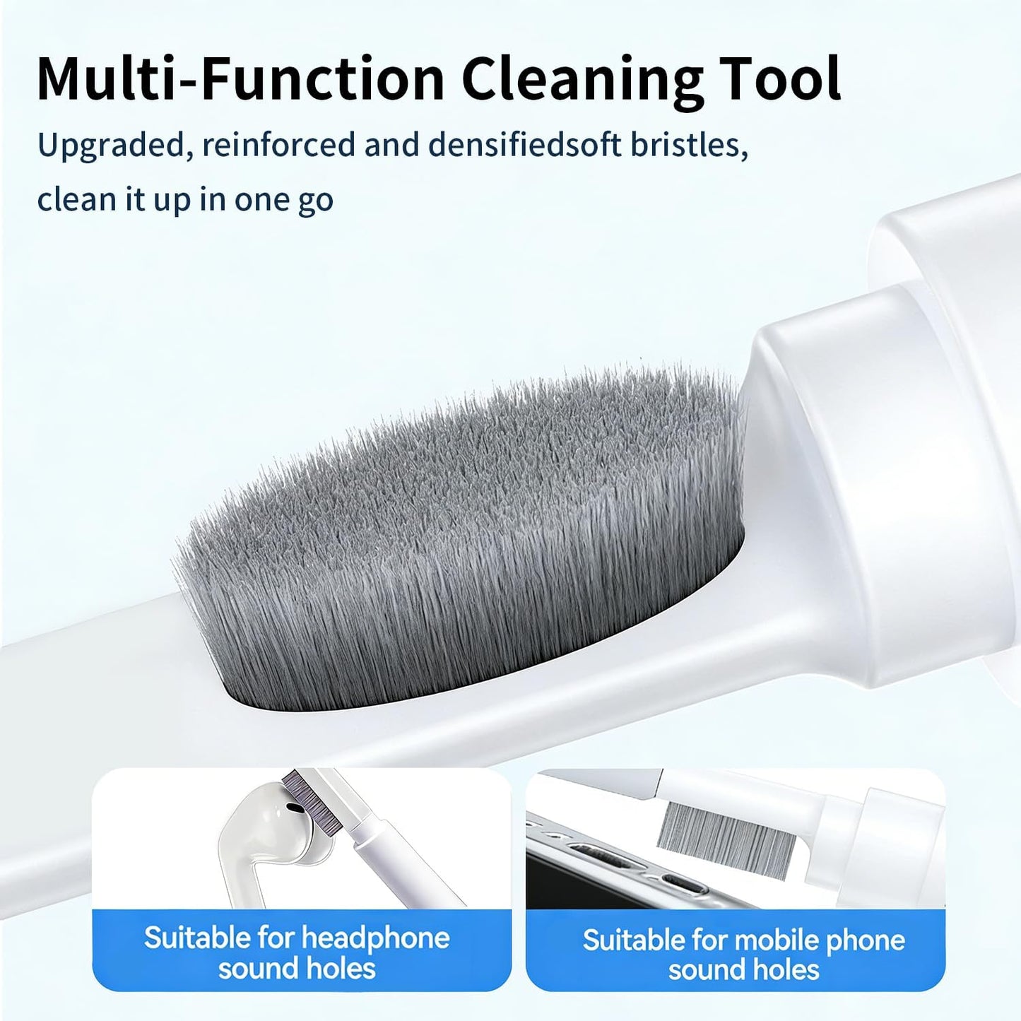 3 1 1 2 3, Headsets in Cleaner Kit for AirPods Pro Multi-Function Cleaning Pen with Soft Brush & Flocking Sponge