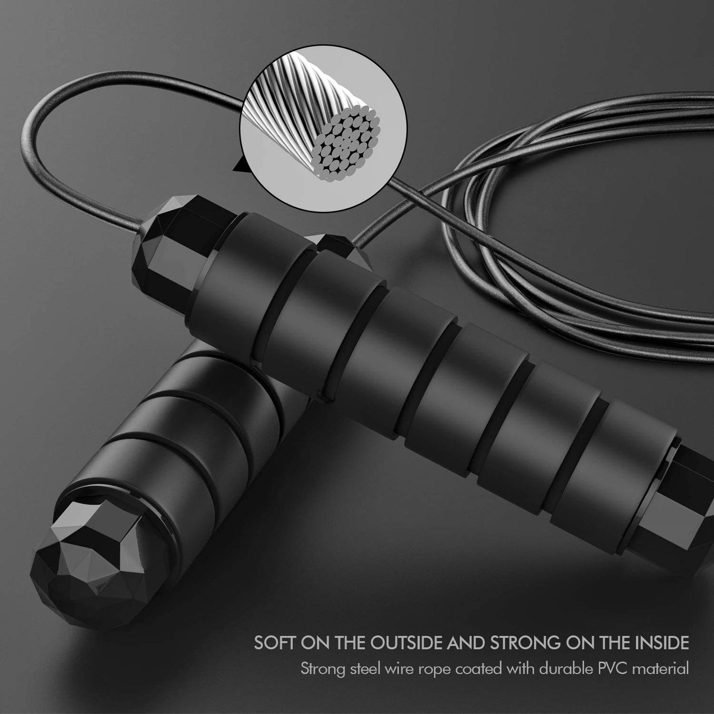 UJEFF Jump Rope, Tangle-Free Rapid Speed Jumping Rope Cable with Ball Bearings for Women, Men, and Kids, Adjustable Steel Jump Rope Workout with Foam Handles for Fitness, Home Exercise & Slim Body