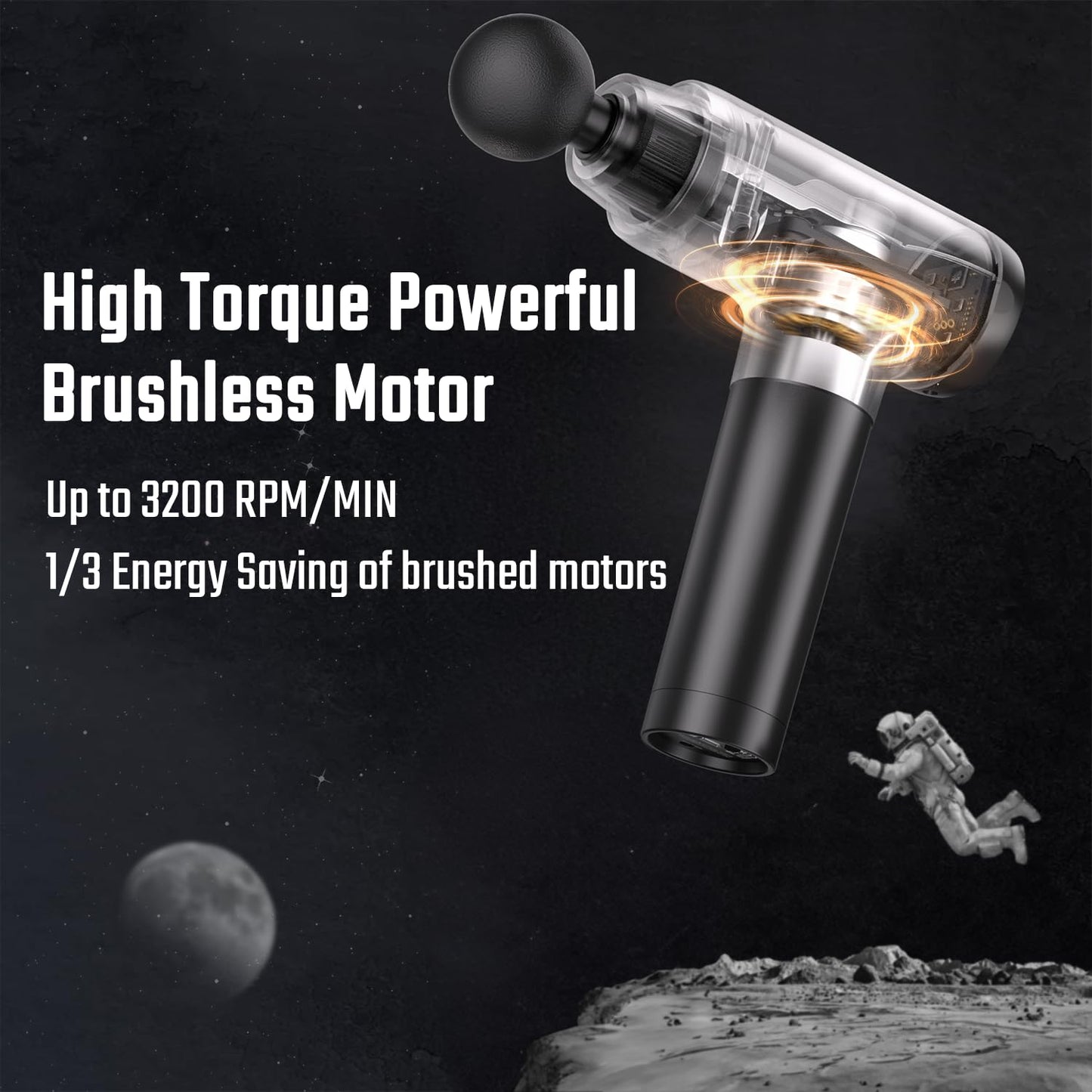 cotsoco Massage Gun with Heat Head, Muscle Massage Gun Deep Tissue Back Massager for Pain Relief, 20 Speeds Handheld Electric Massager Tool with Silent Brushless Motor, Gym Office Home Travel Use