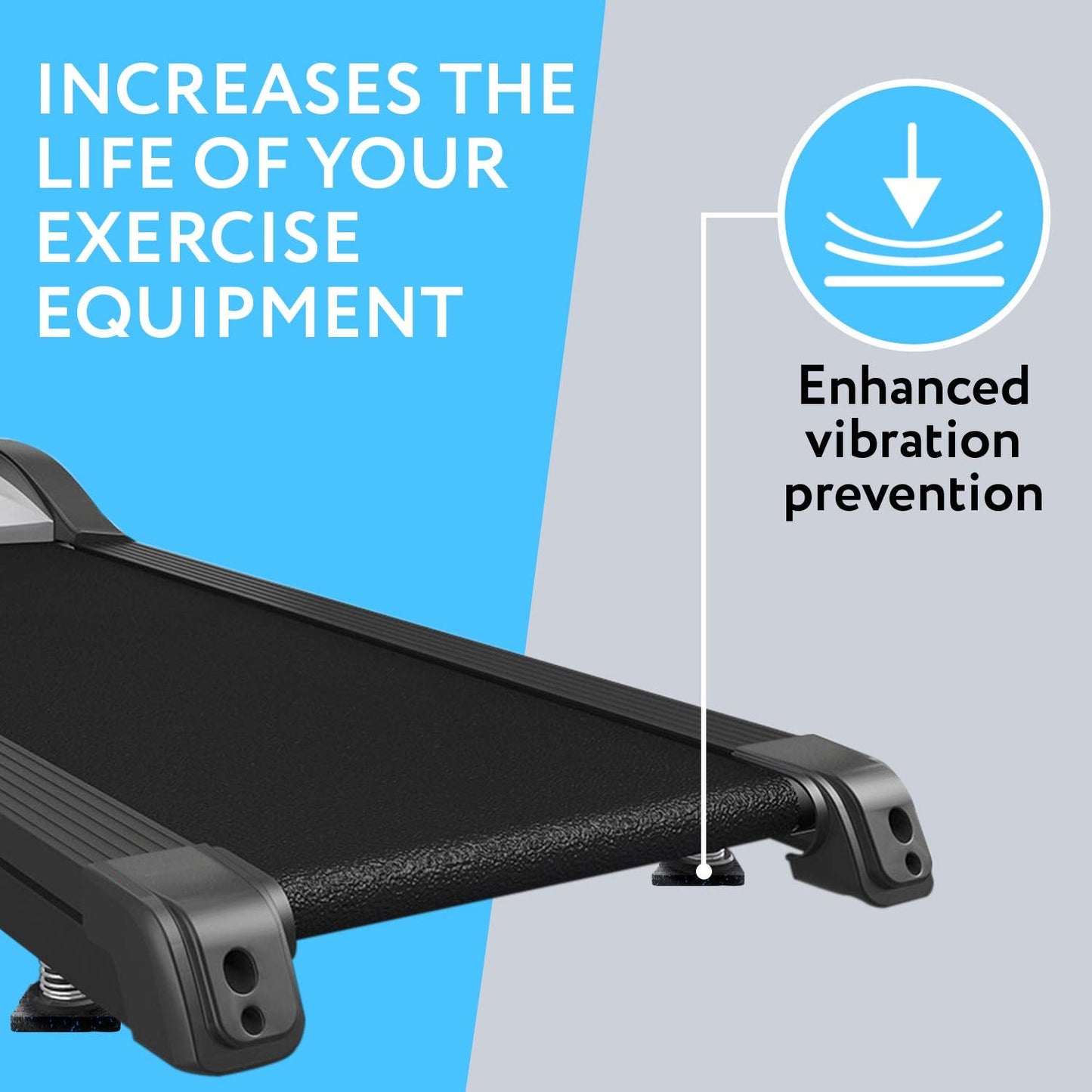 Impresa Rubber Floor Protectors for Walking Pad & Treadmill Pad - 4 x 4 x 0.5 in, 6-Pack - Anti-Vibration & Shock-Absorbing Mats - Workout Mats for Home Gym Equipment