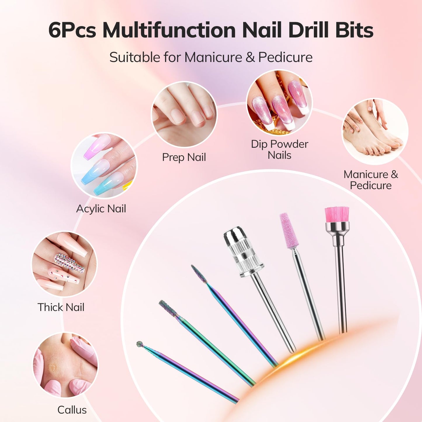 Lavinda UV LED Nail Lamp, Cordless Nail Lamp 54W UV Light for Gel Nails & Professional Nail Drill Machine, 35000RPM Electric Nail File