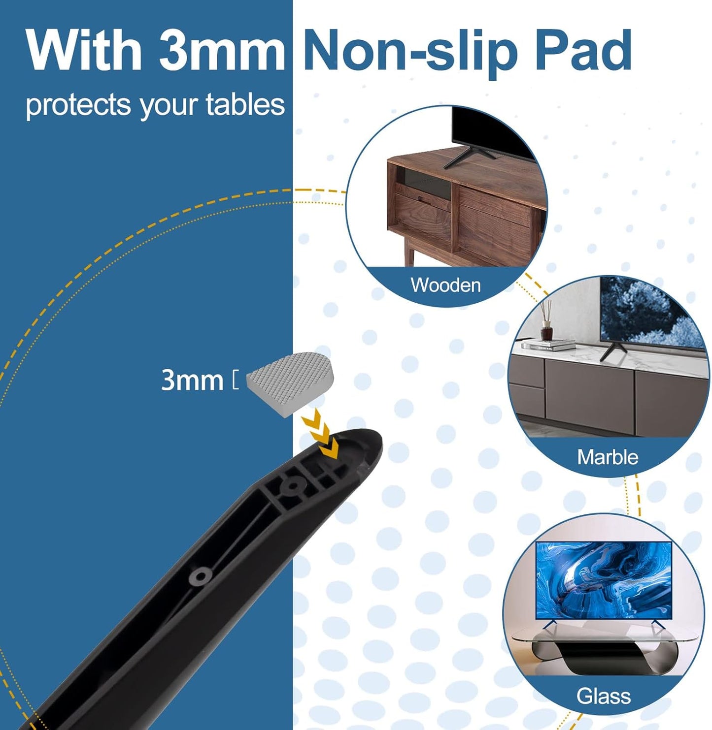 Dinghosen 32H4030F3 43R6E3 50R6E3 50A6G 55H6570 55H6570G 58H6870, TV Stand for Hisense TV Legs, TV Stand Legs
