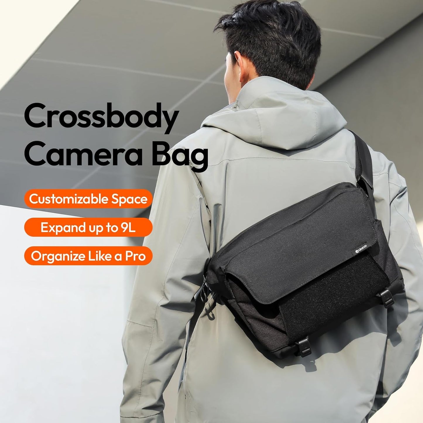 BP11 8L ULANZI Camera Sling Bag with Tripod Holder for Men Women, Lightweight Splash-proof DSLR/Mirrorless Anti-Theft