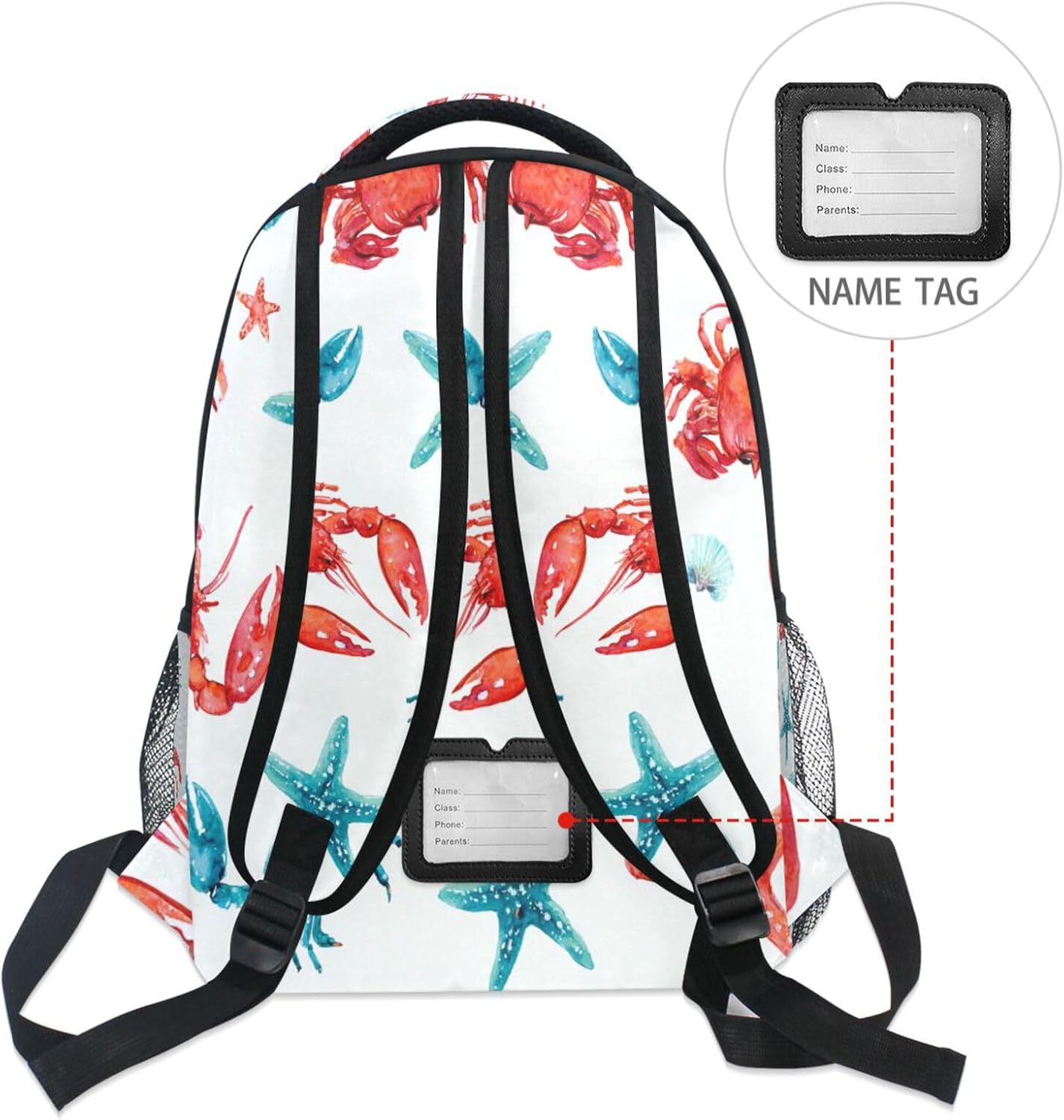 Krafig Backpacks Backpack Daypack Watercolor Cute Lobsters Crabs Boys Girls Kids School Bookbag, School Bag Travel