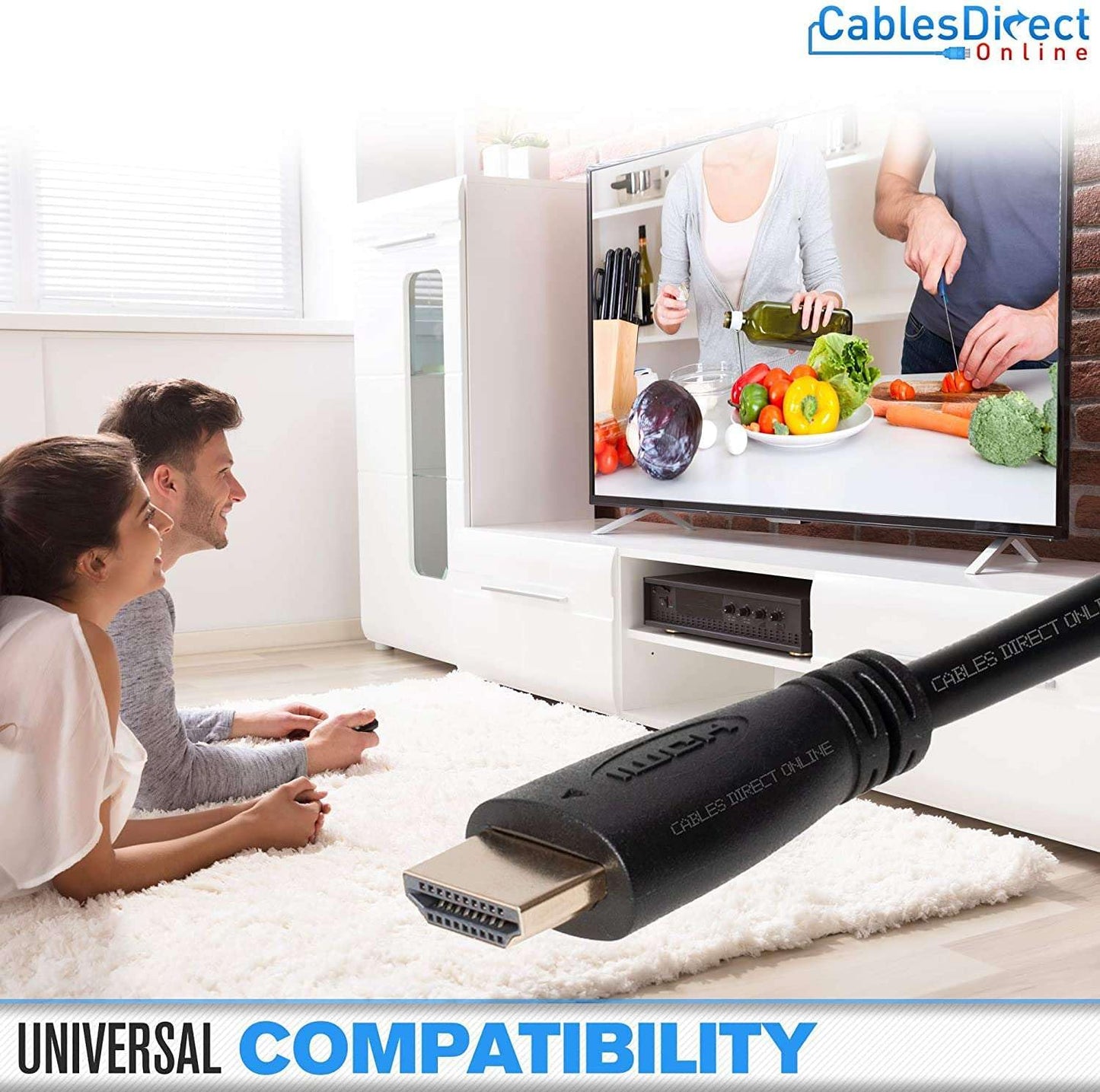 12FT 2.0 60Hz 4K 18Gbps Cables Direct Online HDMI Cable High-Speed HDR Ethernet Audio Return Channel Gold-Plated UHD
