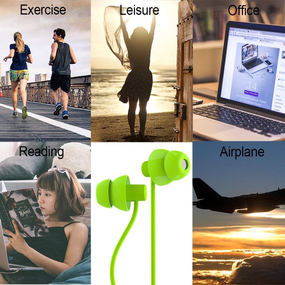 MAXROCK Mp3, 3.5mm, Wired Sleep Earphones Soft Sleep Earbuds Total Silicon Sleeping Headphones with in-line Mic
