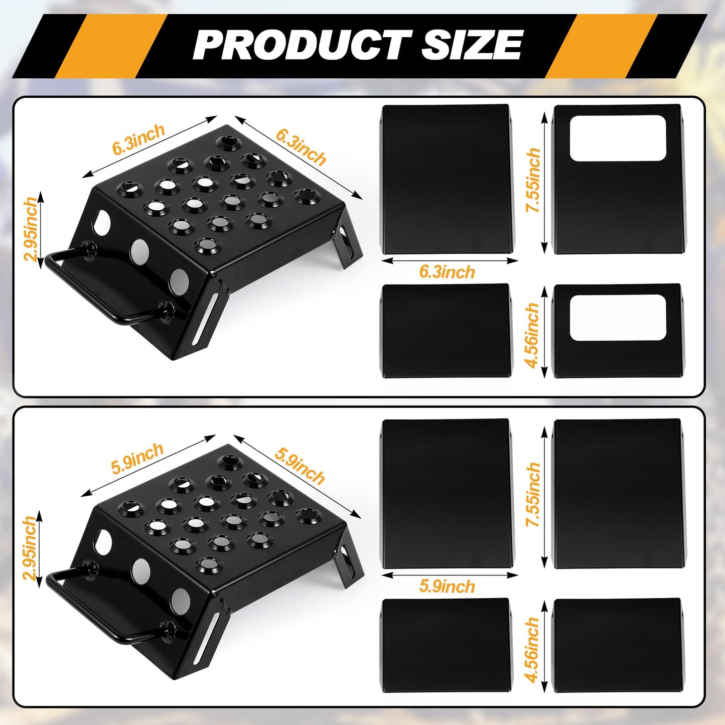DaisyInner 2 Pcs Black Moto Starting Block Aid Adjustable 3-9" Starting Blocks Motorsport Foot Stool Dirt Bike Accessories for E Bikes Youth Moto Crossers Touring Motorcycles