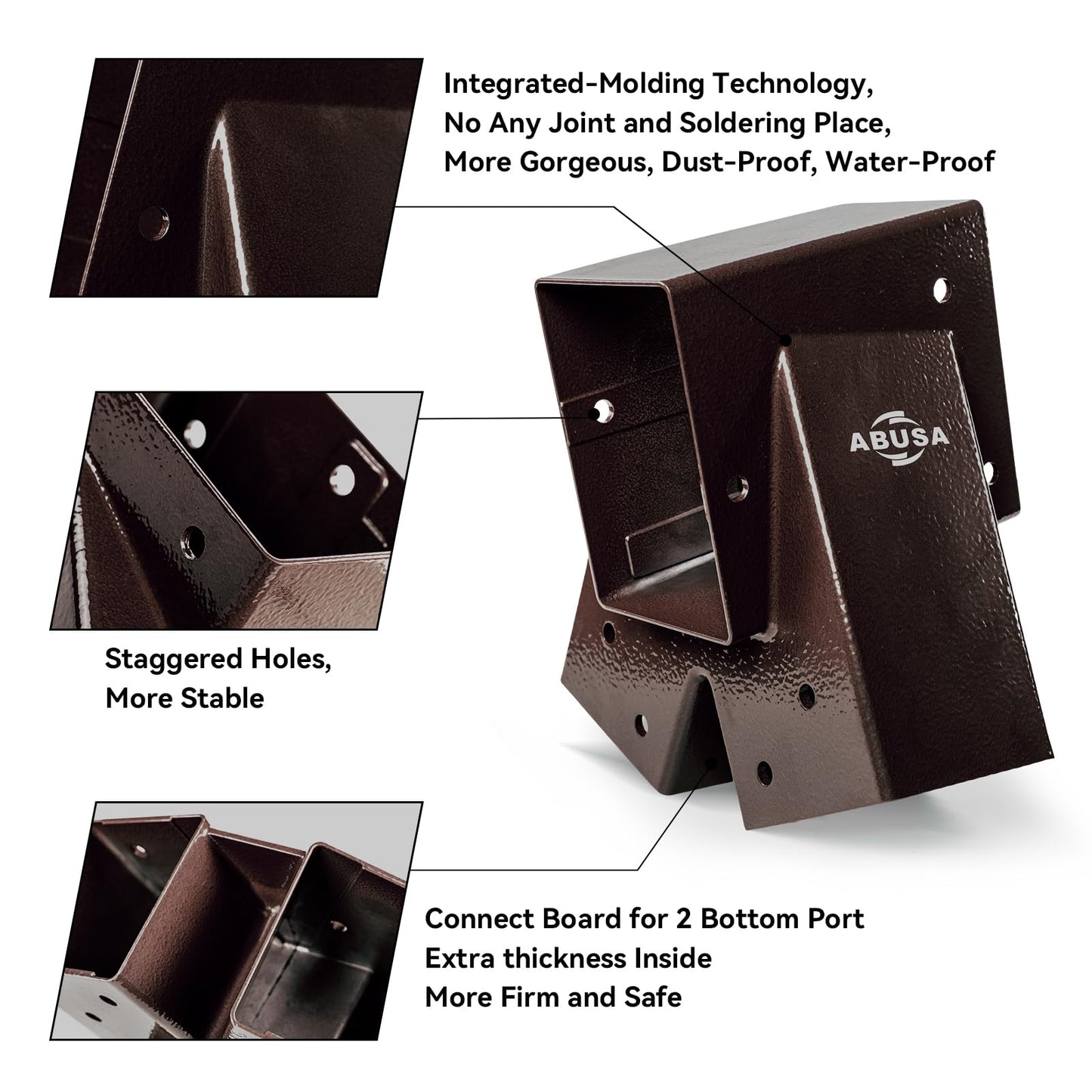 ABUSA Heavy Duty Swing Sets Brackets Including 2 Bronze A-Frame Swing Set Brackets and 4 Swing Hangers for Playground Equipment Mounting Parts Hardware Included (Bronze)
