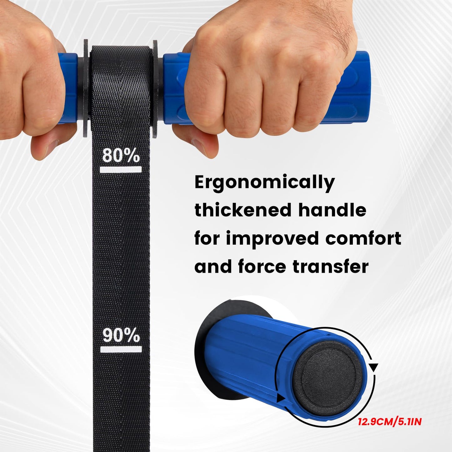 LIZAAL Forearm Strengthener & Wrist Roller，Forearm Exerciser with Thicker Silicone Handle, Forearm Trainer with Heavy-Duty Nylon Strap, Ideal for Muscle building,Grip Strength and Recovery Training - Blue