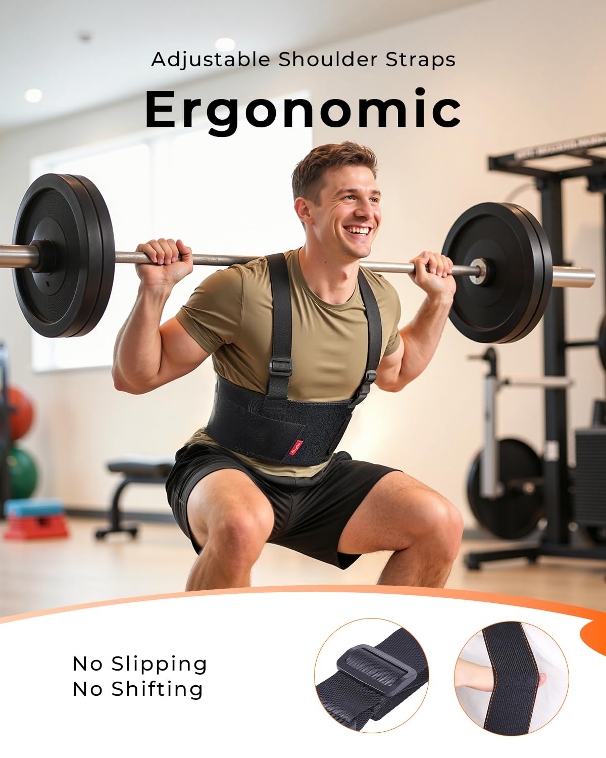 Medical-Grade Work Back Brace with Adjustable Shoulder Straps [Stronger Support & Breathable Mesh] Lower Back Support Belt for Men Women - Pain Relief for Lifting, Warehouse, Construction & Moving
